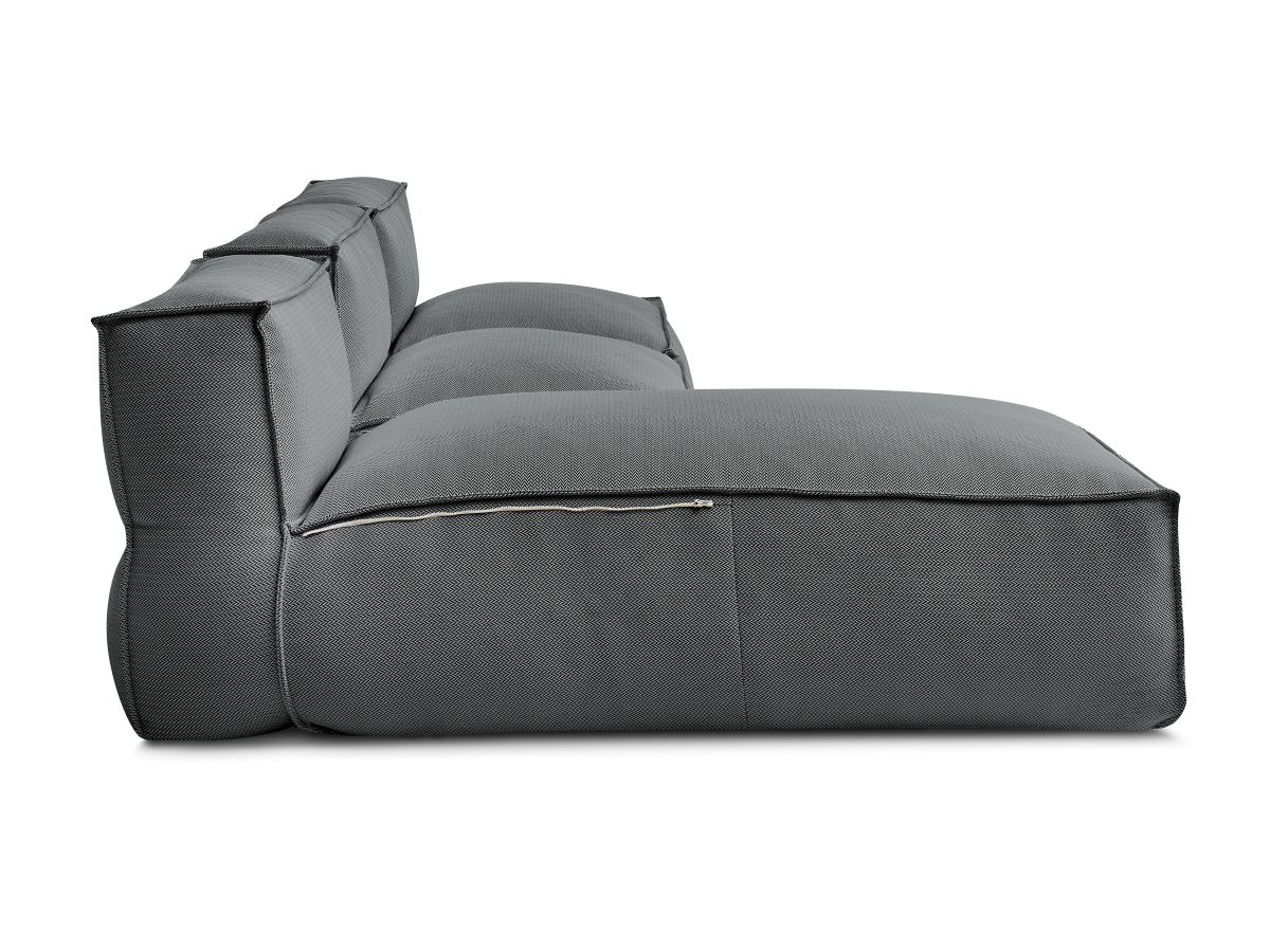 Bobochic Biarritz Gartensofa 3-Sitzer Melange-Stoff Schwarz