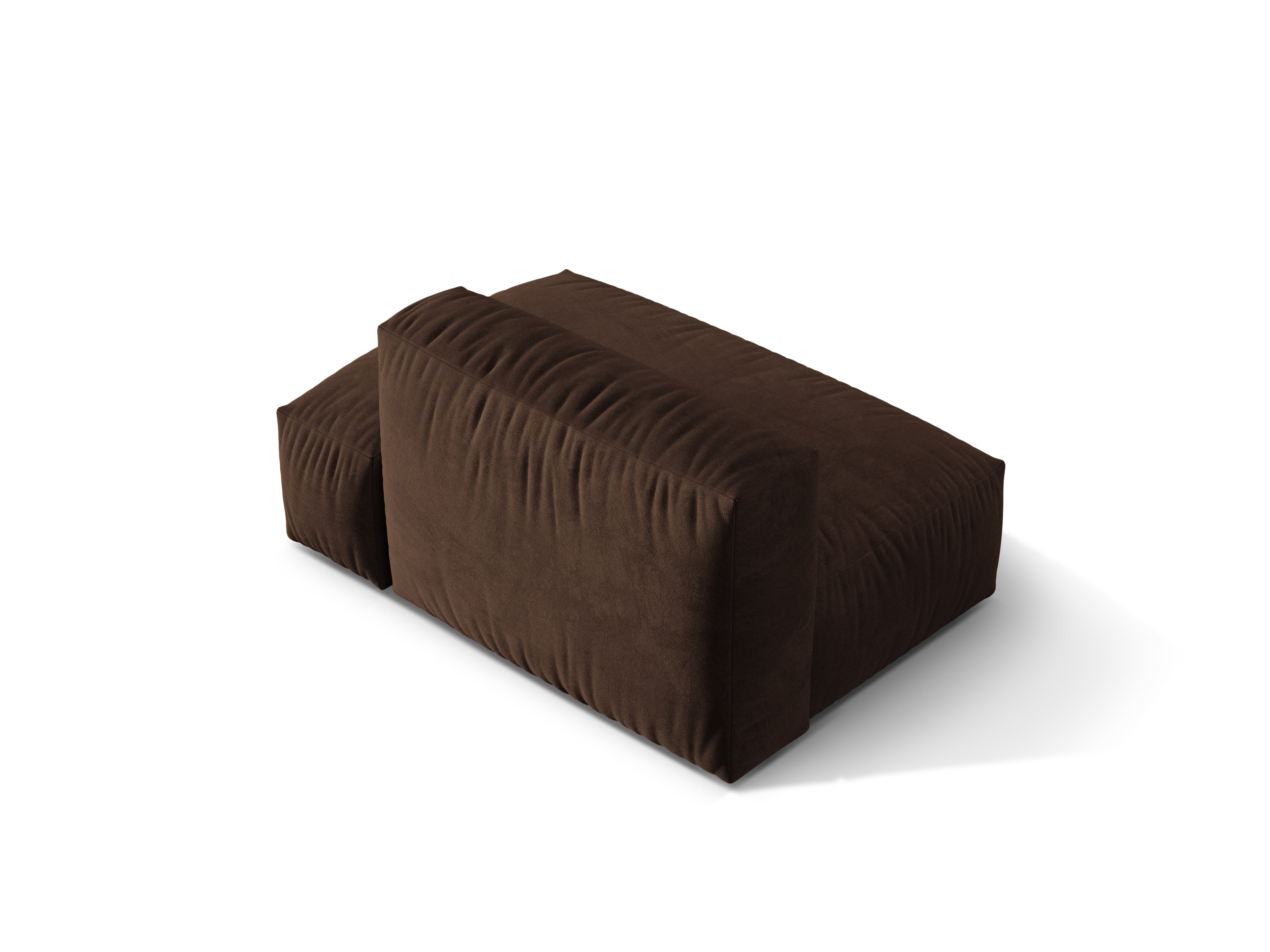 Micadoni Ecksofa-Modul Martina 1-Sitzer Samt Vogue Schokolade Rechts