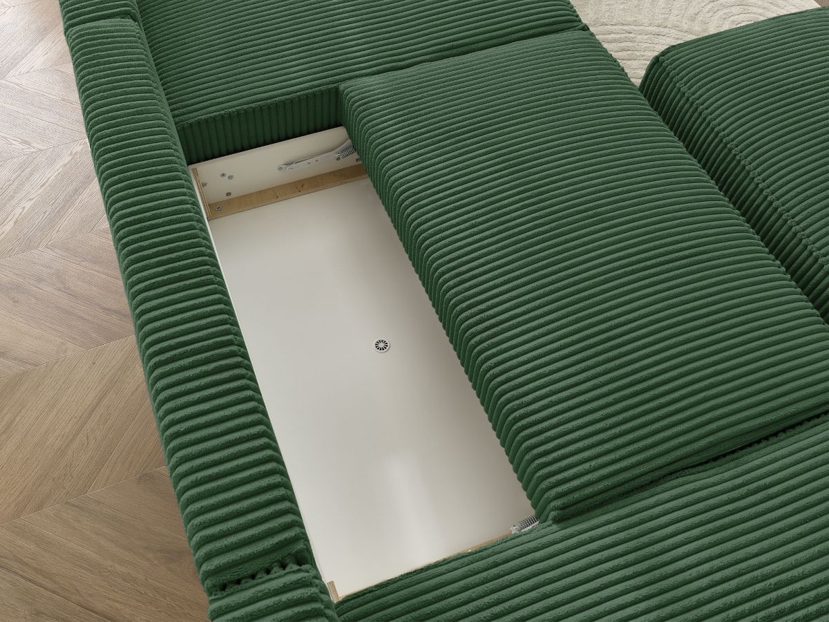 Bobochic Chelsea Wohnlandschaft mit Pouf Breitcord weich Grün