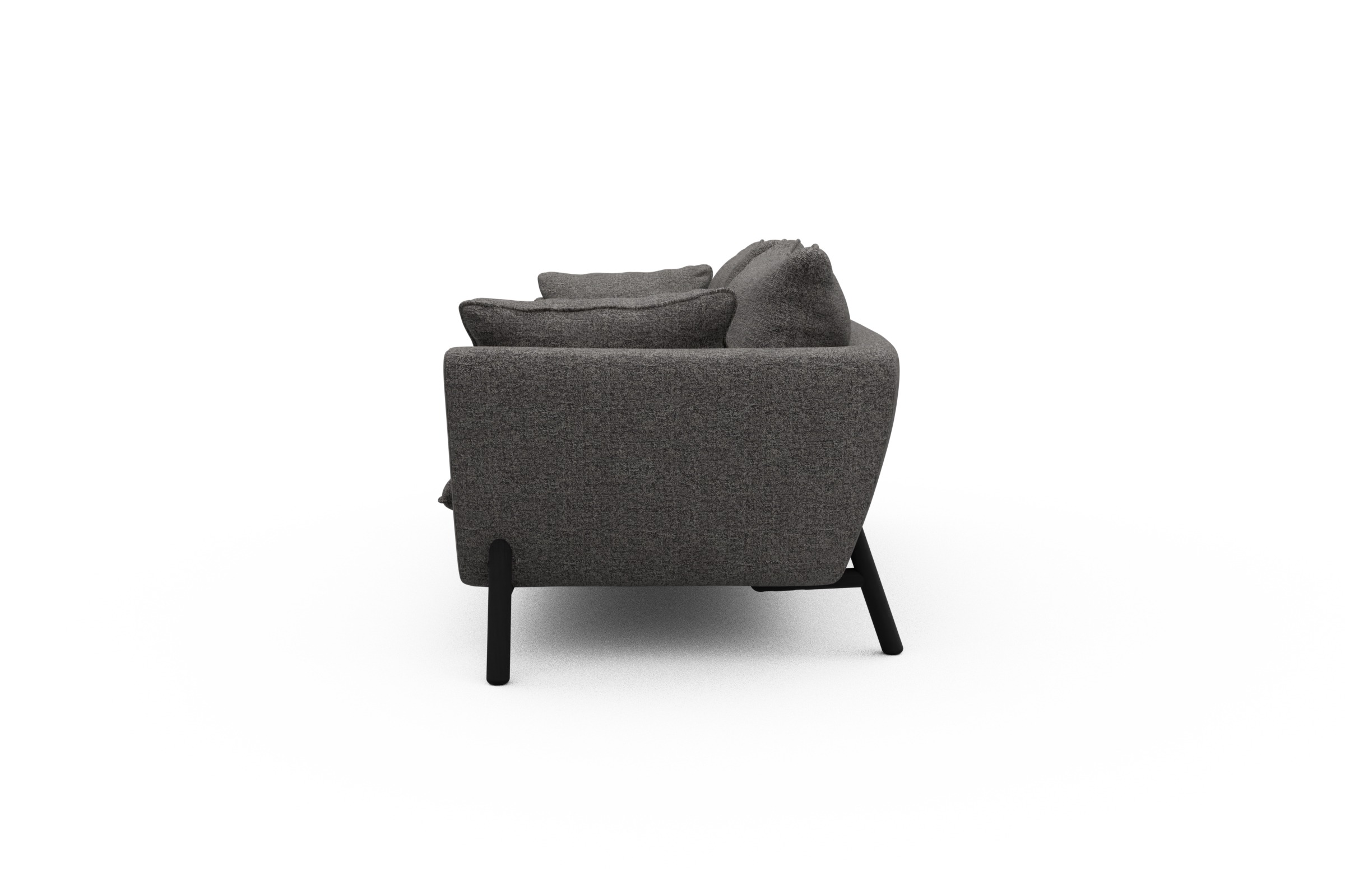 Sofa Emil PREMIUM 3-Sitzer Beinfarbe Eiche Schwarz Carreno-Salt-and-Pepper