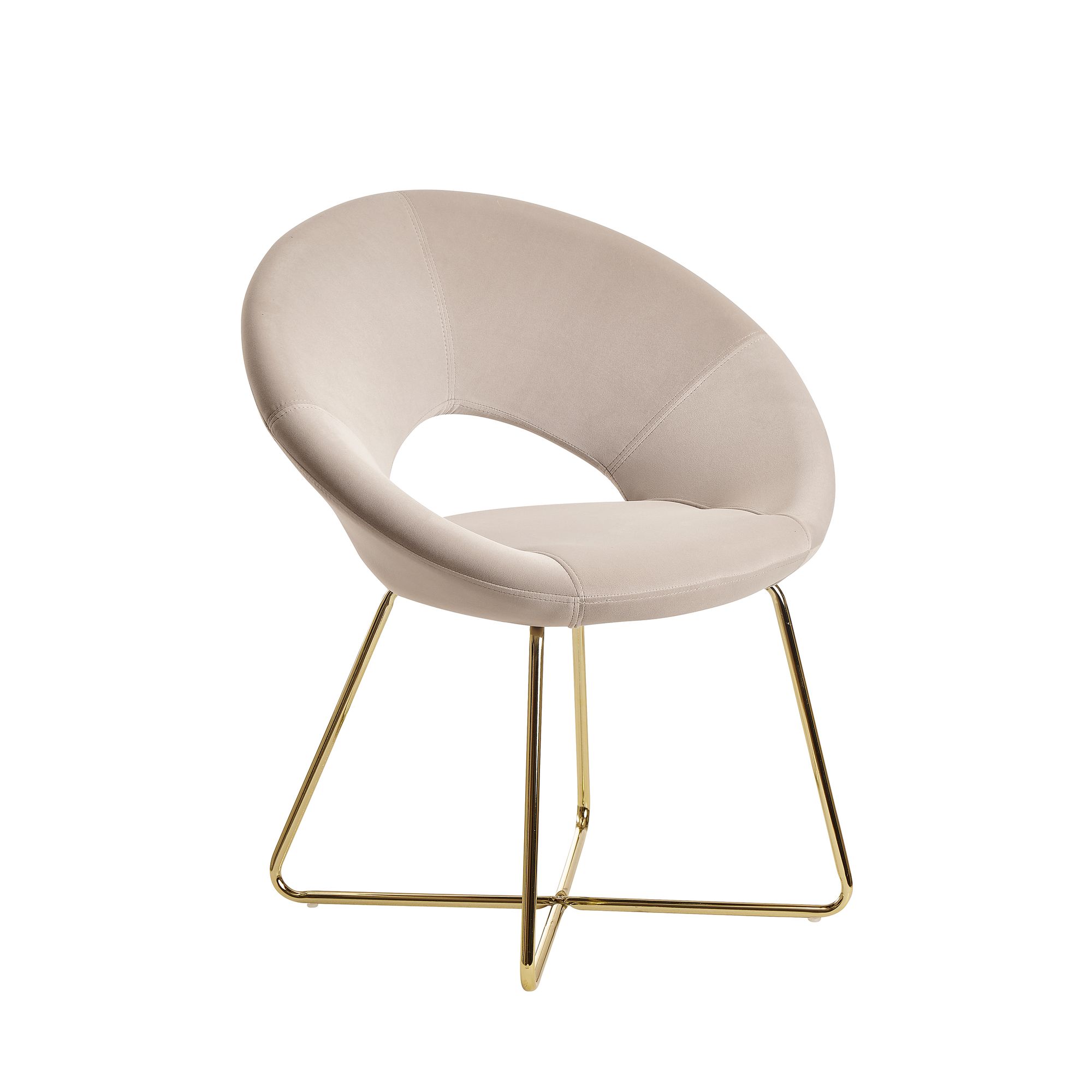 Esszimmerstuhl Gasadalur Samt Beige 57 × 60 × 83 cm