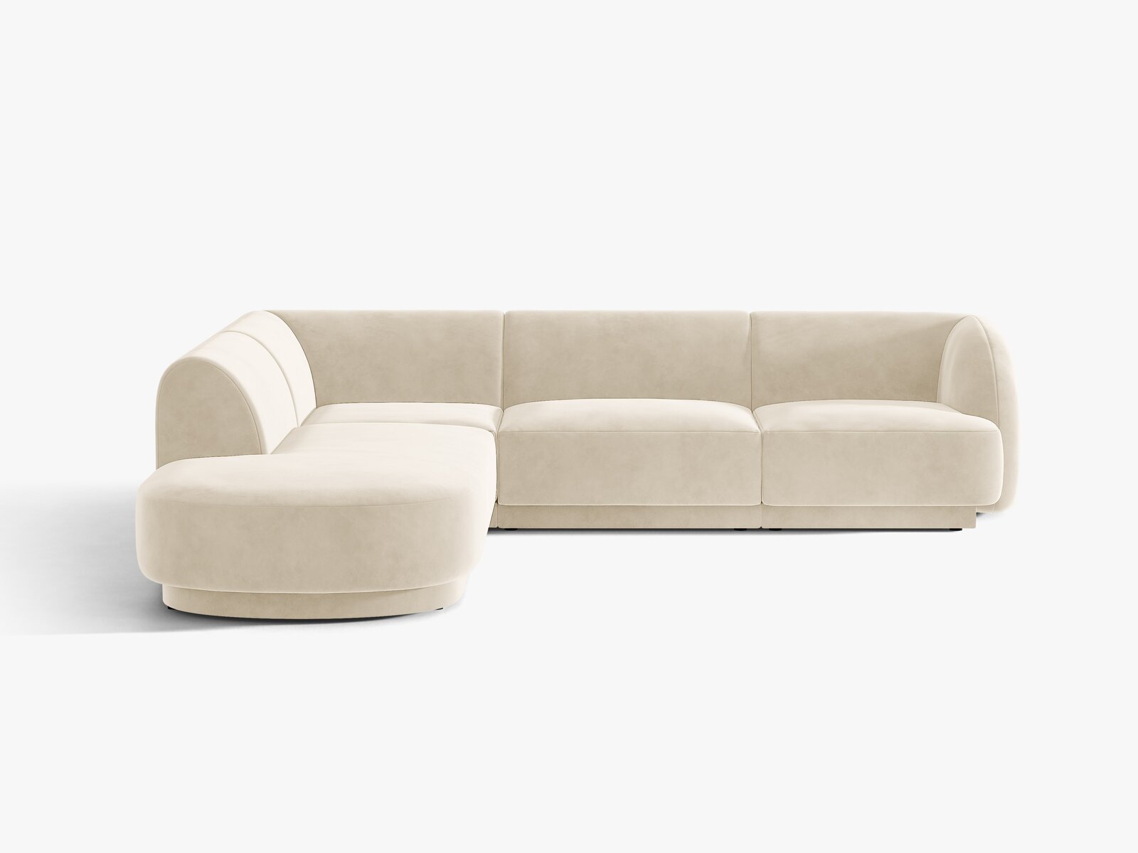 Micadoni Ecksofa Miley 6-Sitzer Samt Venus Helles Beige Links
