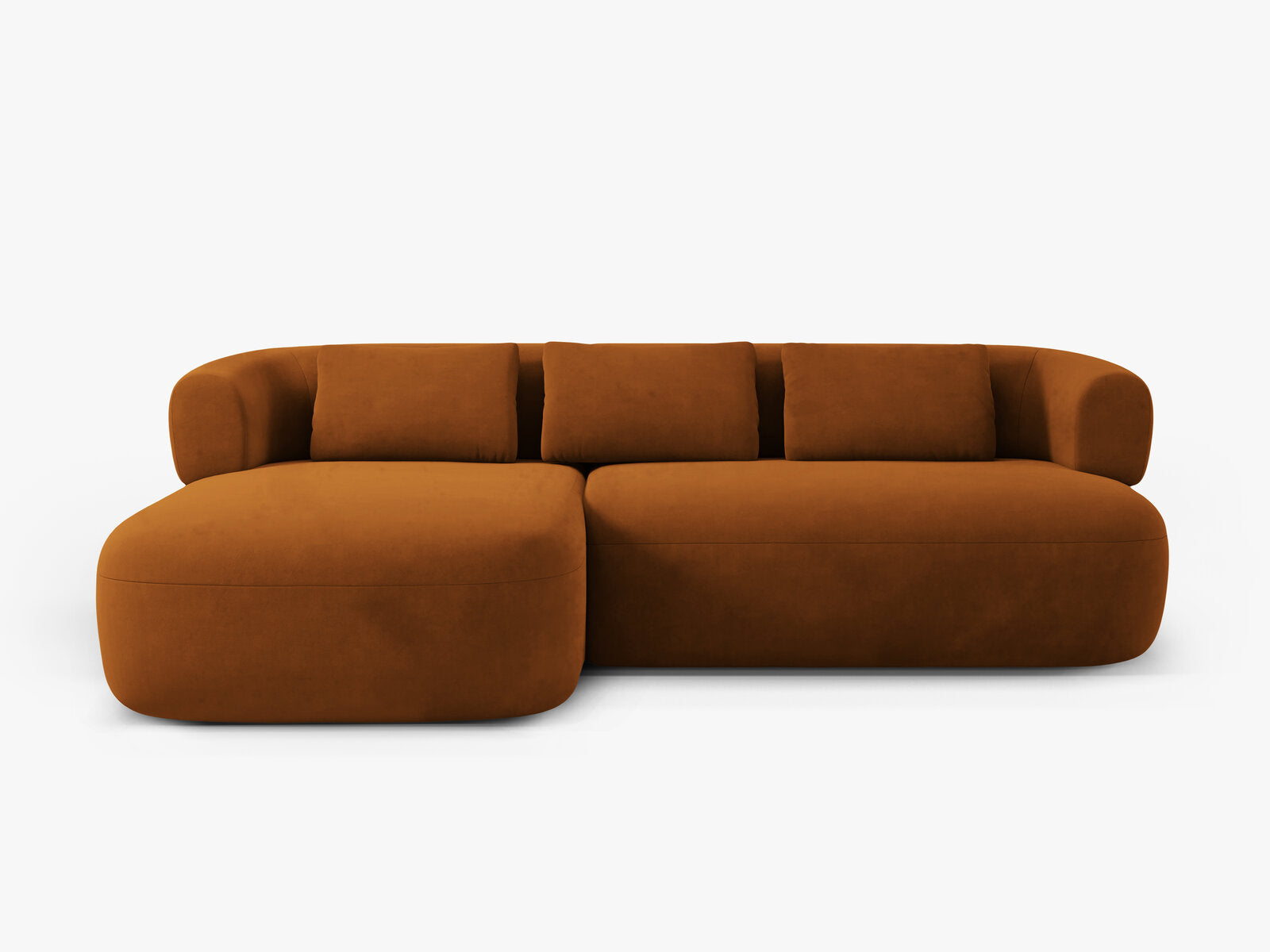Micadoni 5-Sitzer Ecksofa Jenny Links Samt Salvador Terrakotta
