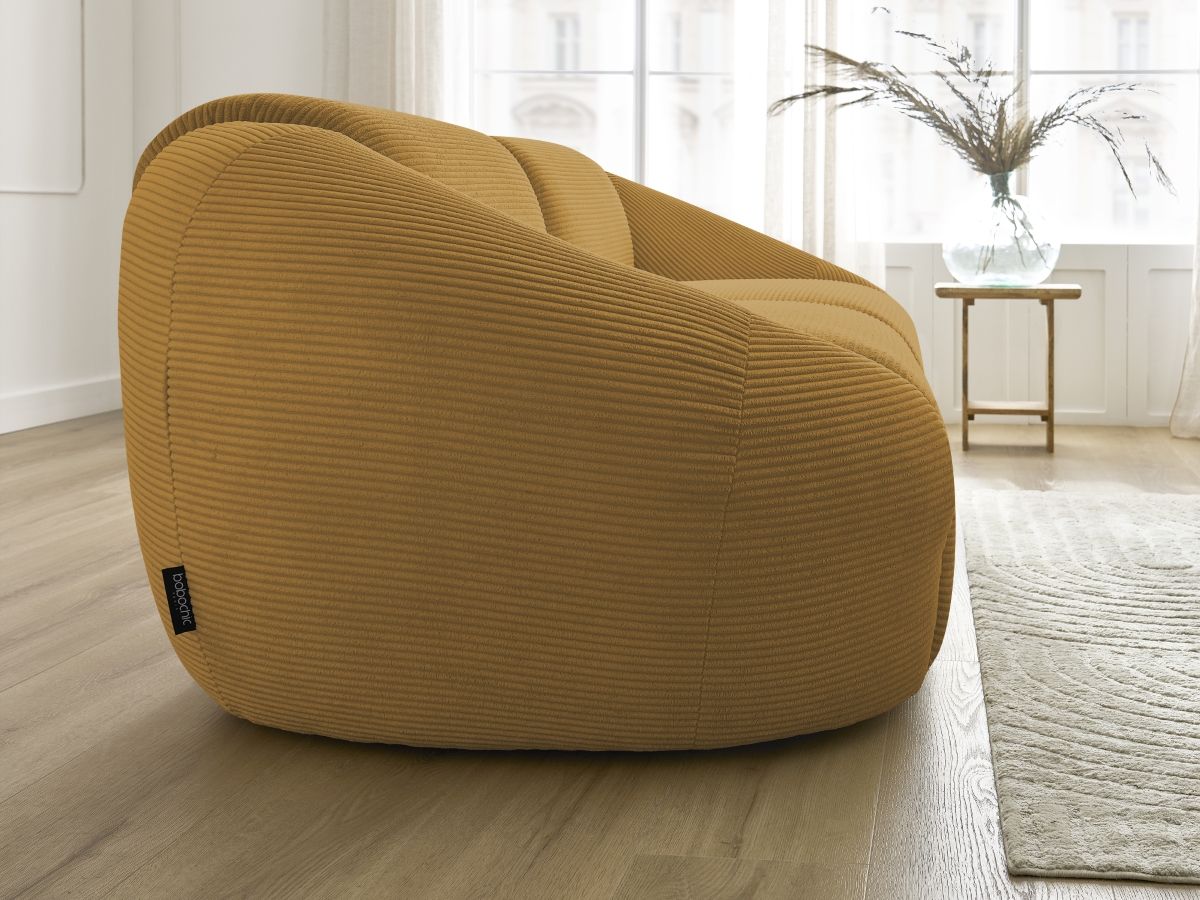 Bobochic Tina Sofa 3-Sitzer Cordsamt Gelb
