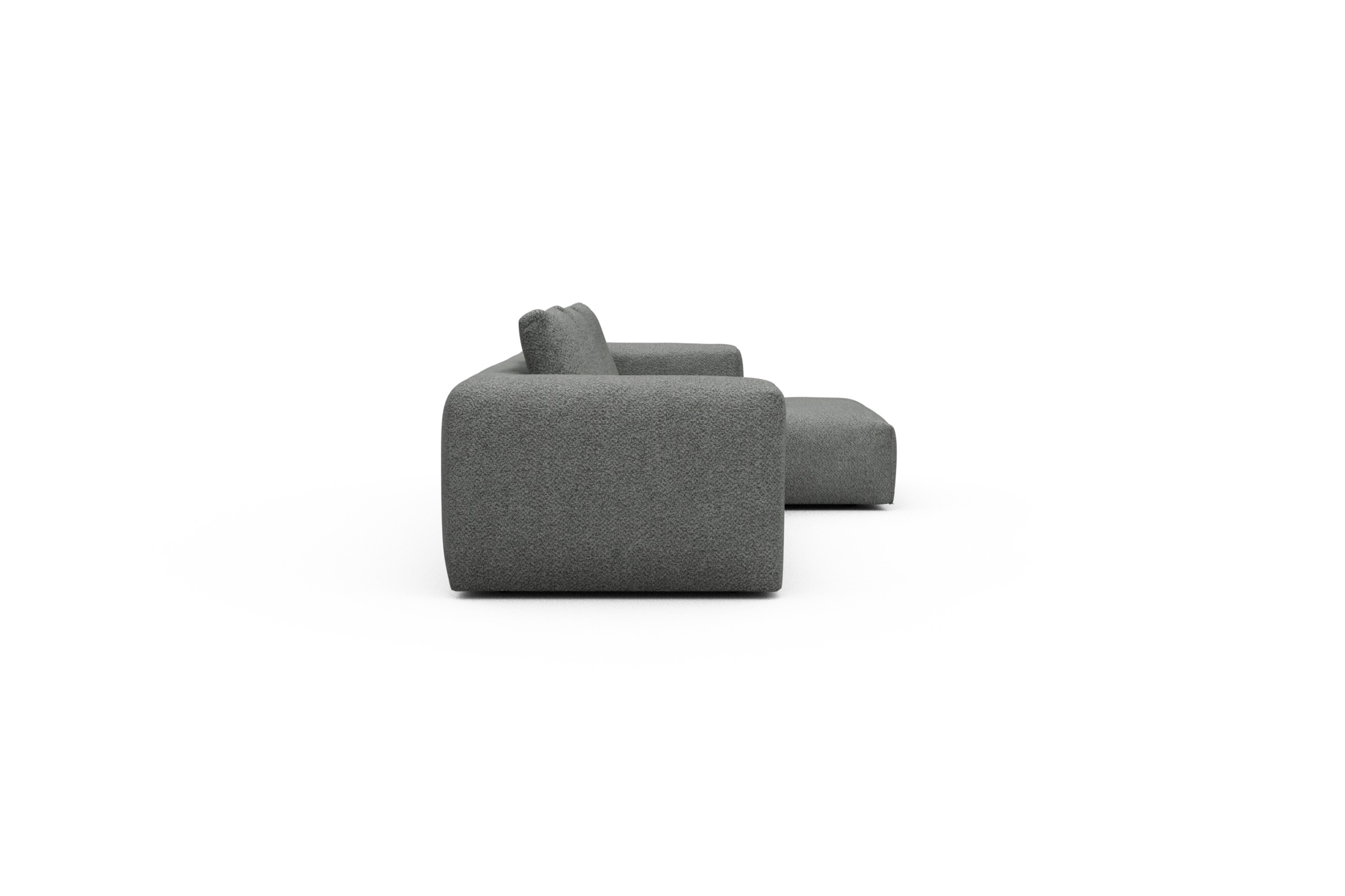Ecksofa Fred Chaiselongue rechts mit 2,5-Sitzer Vanora-Warm-Grey