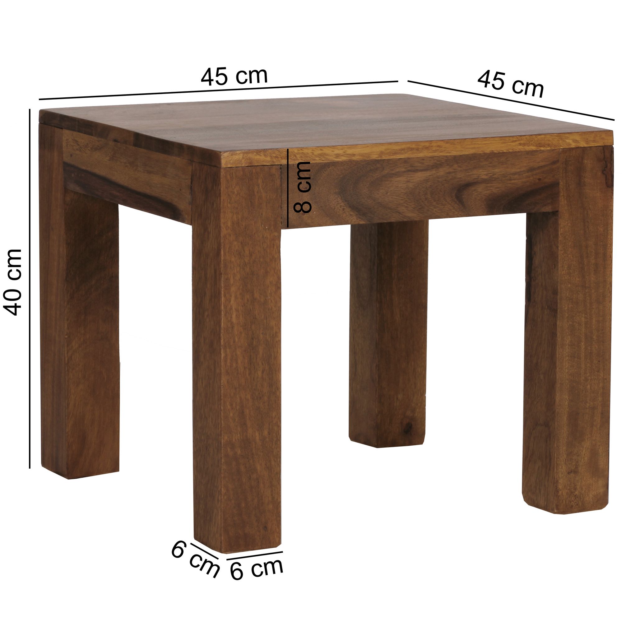 Couchtisch Aukra Sheesham Massivholz 45 × 45 × 40 cm