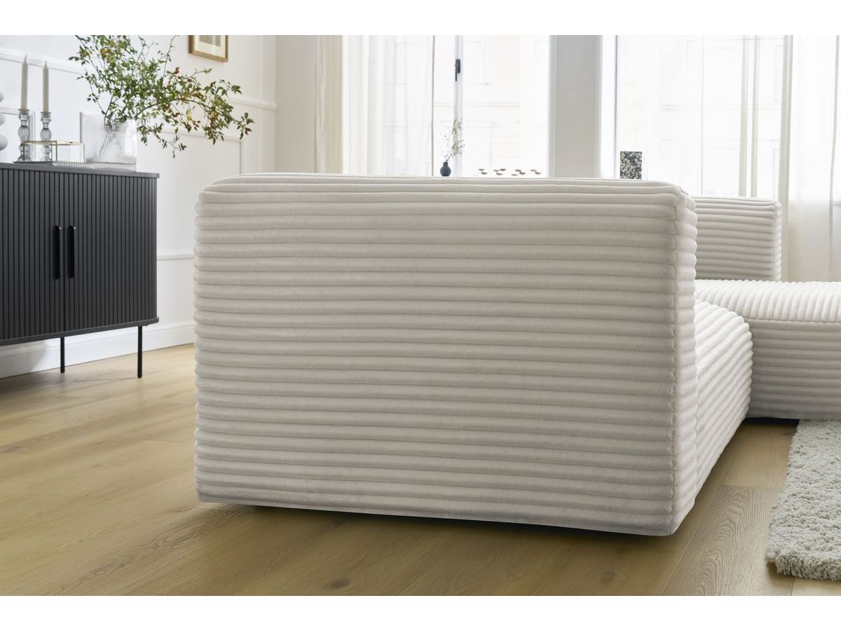 Bobochic Harry Ecksofa Breitcord weich Beige Ecke rechts