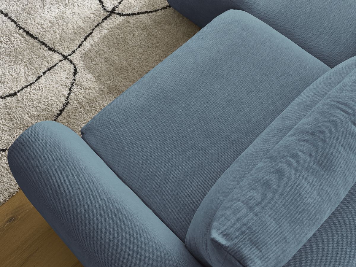 Bobochic Aden Ecksofa 246 × 152 cm Stoff Hellblau Ecke links