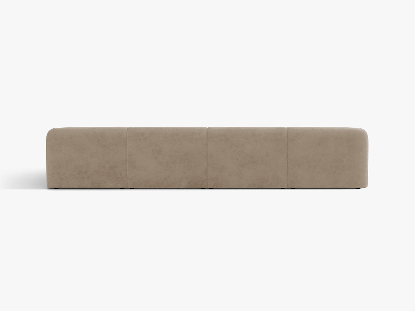 Micadoni Panorama-Sofa Miley 5-Sitzer Samt Bluvel Cappuccino