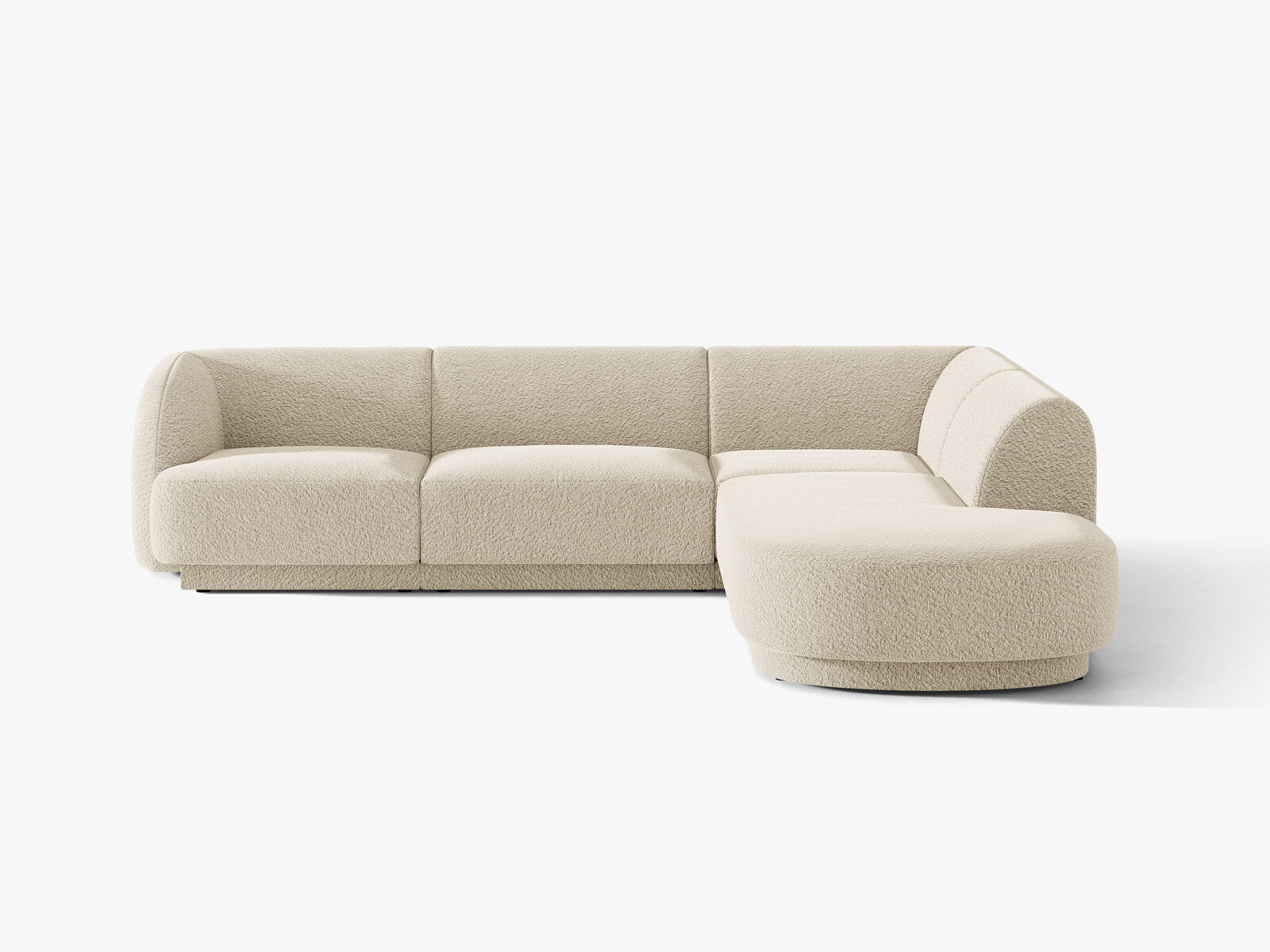 Micadoni Ecksofa Miley 6-Sitzer Rechts Boucle Baloo Beige