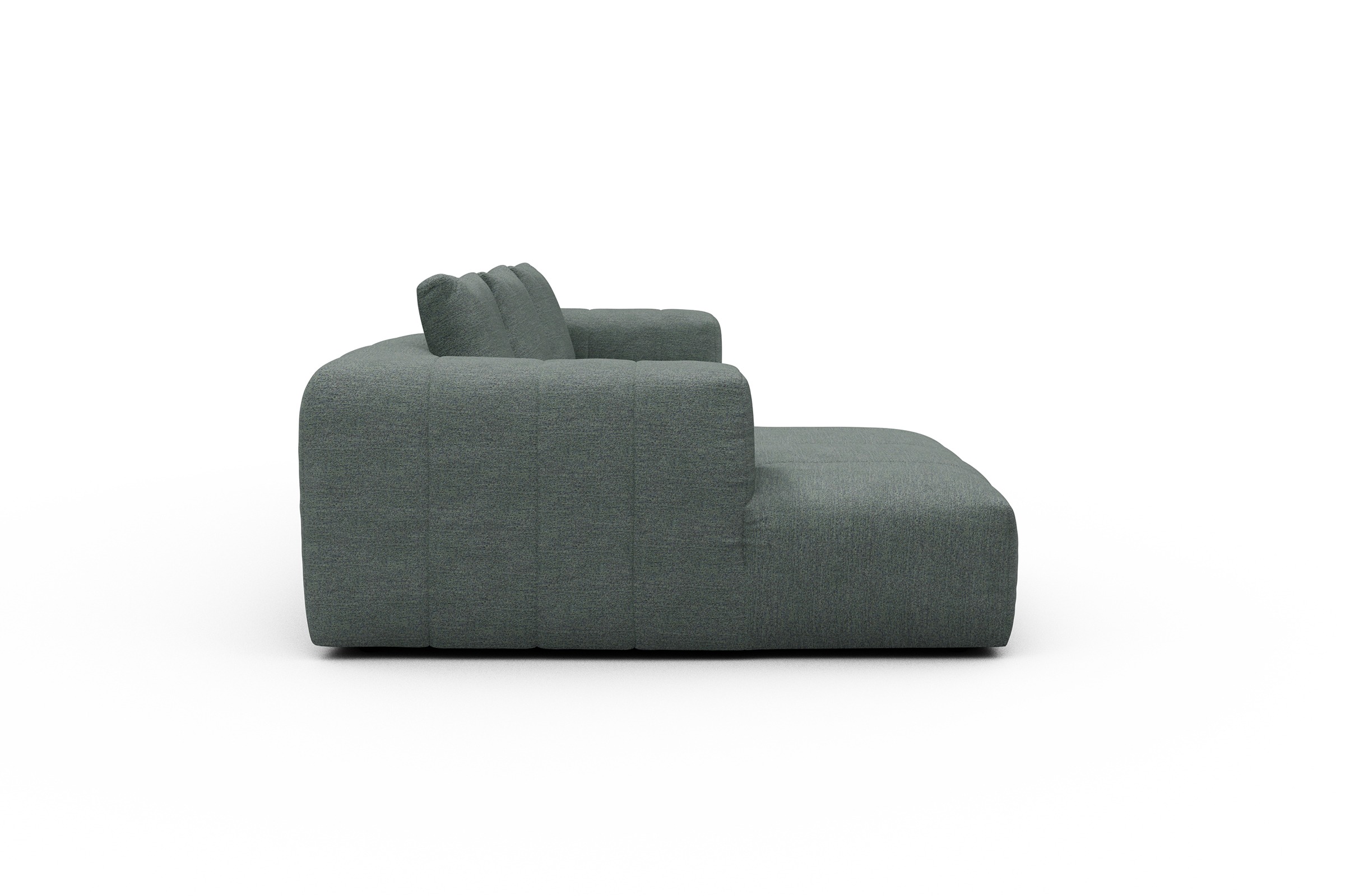 Ecksofa Hugo 2,5-Sitzer Armlehne rechts mit Chaiselongue Carreno-Ice-Blue