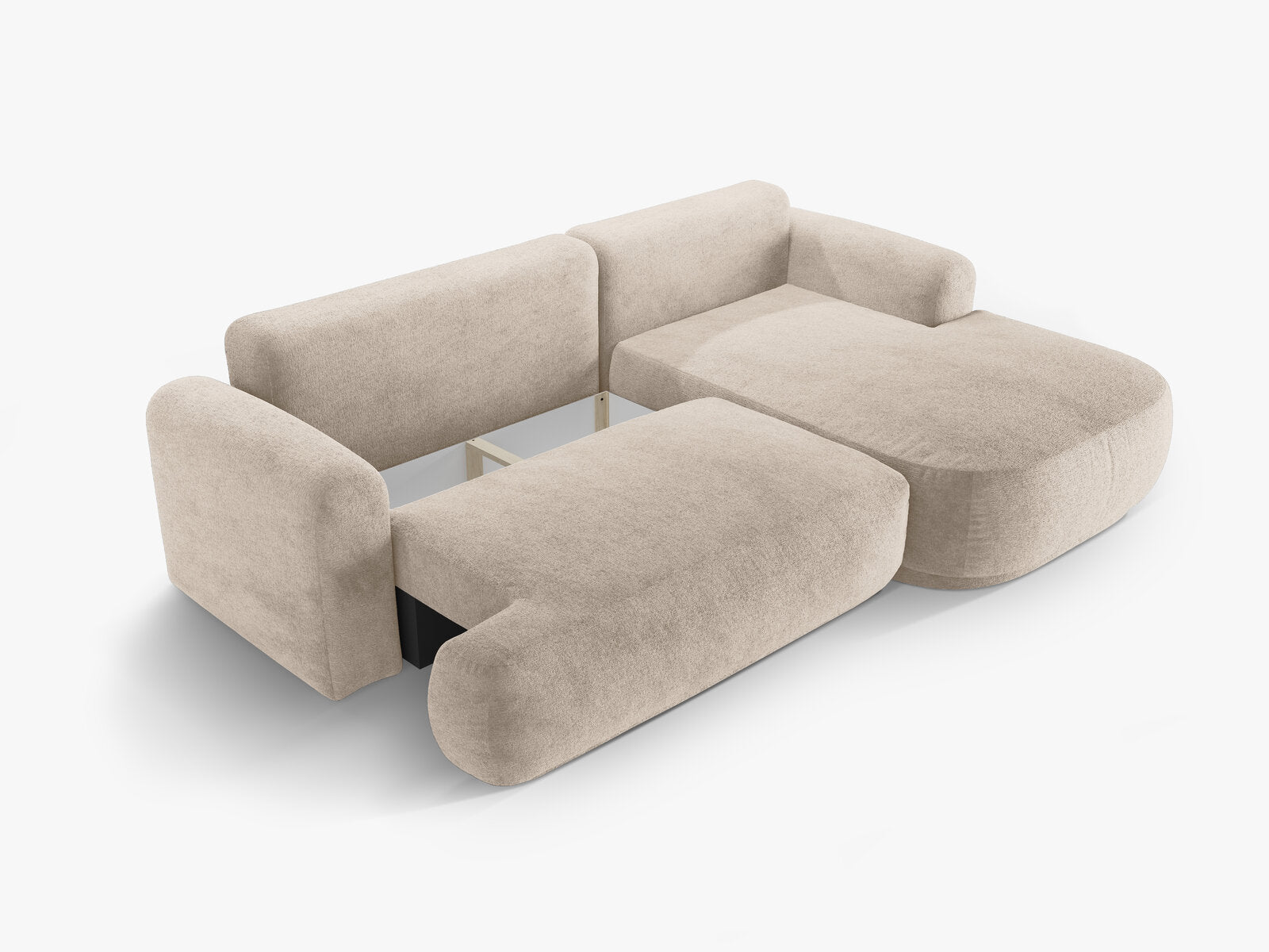 Micadoni Ella Ecksofa 5-Sitzer mit Schlaffunktion Rechts Strukturierter Stoff Sorella Sand