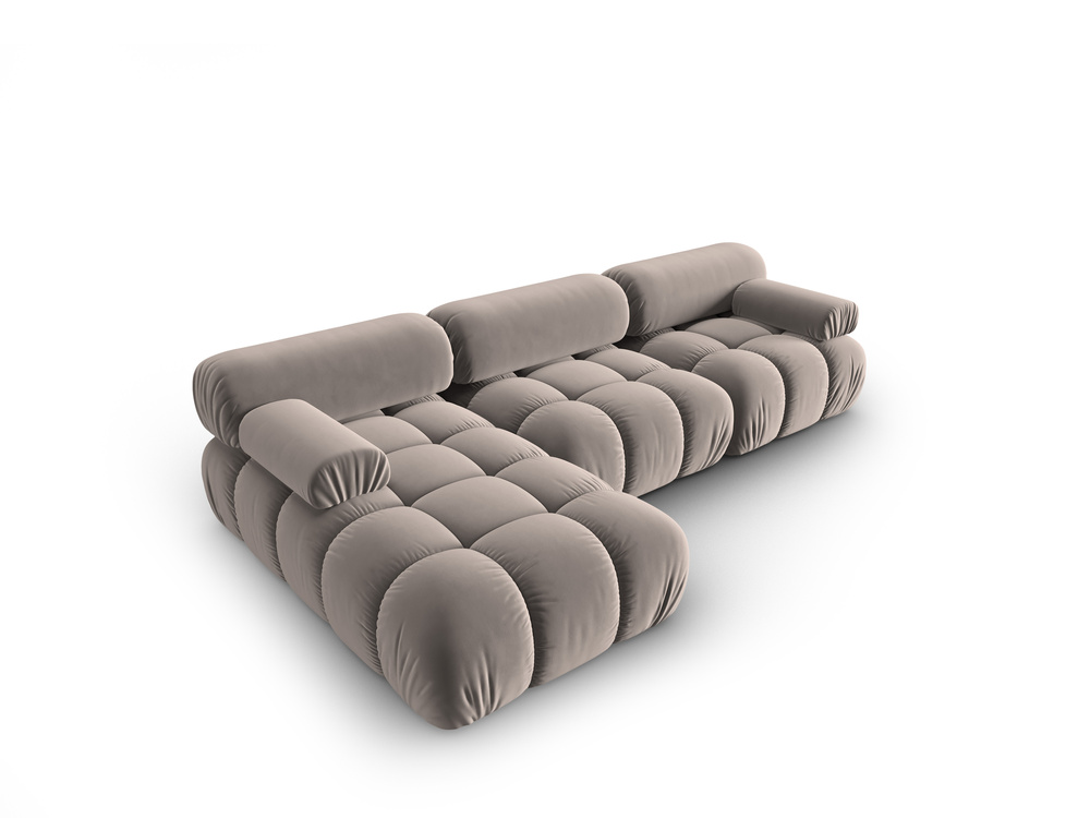 Cosmopolitan Design Modulares Ecksofa Cortina 4-Sitzer Samt Bluvel Cappuccino Links