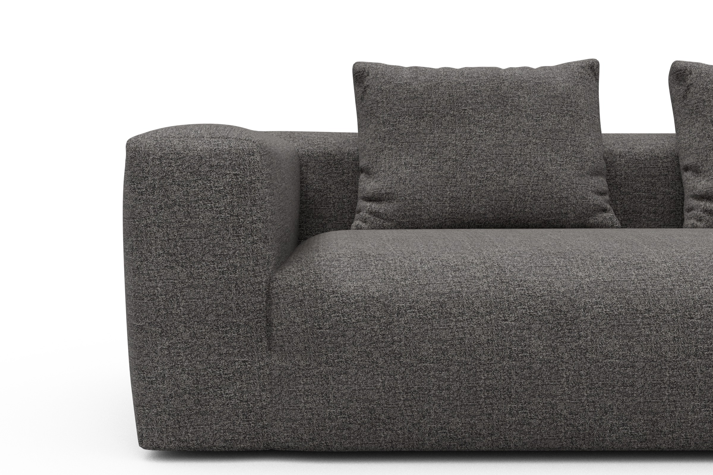 Wohnlandschaft Fred Chaiselongue rechts mit 2-Sitzer und lange Armlehne links Carreno-Salt-and-Pepper