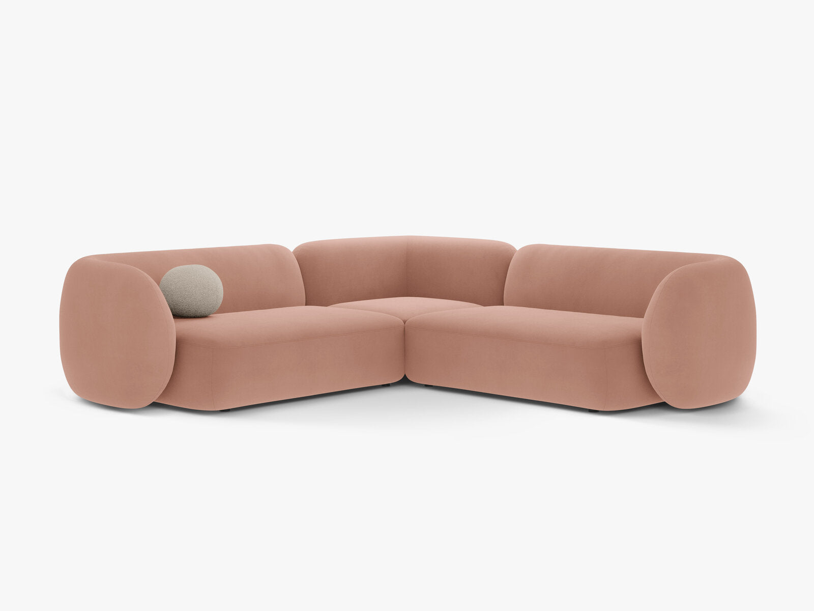 Micadoni Ecksofa Kate 5-Sitzer Samt Rosa