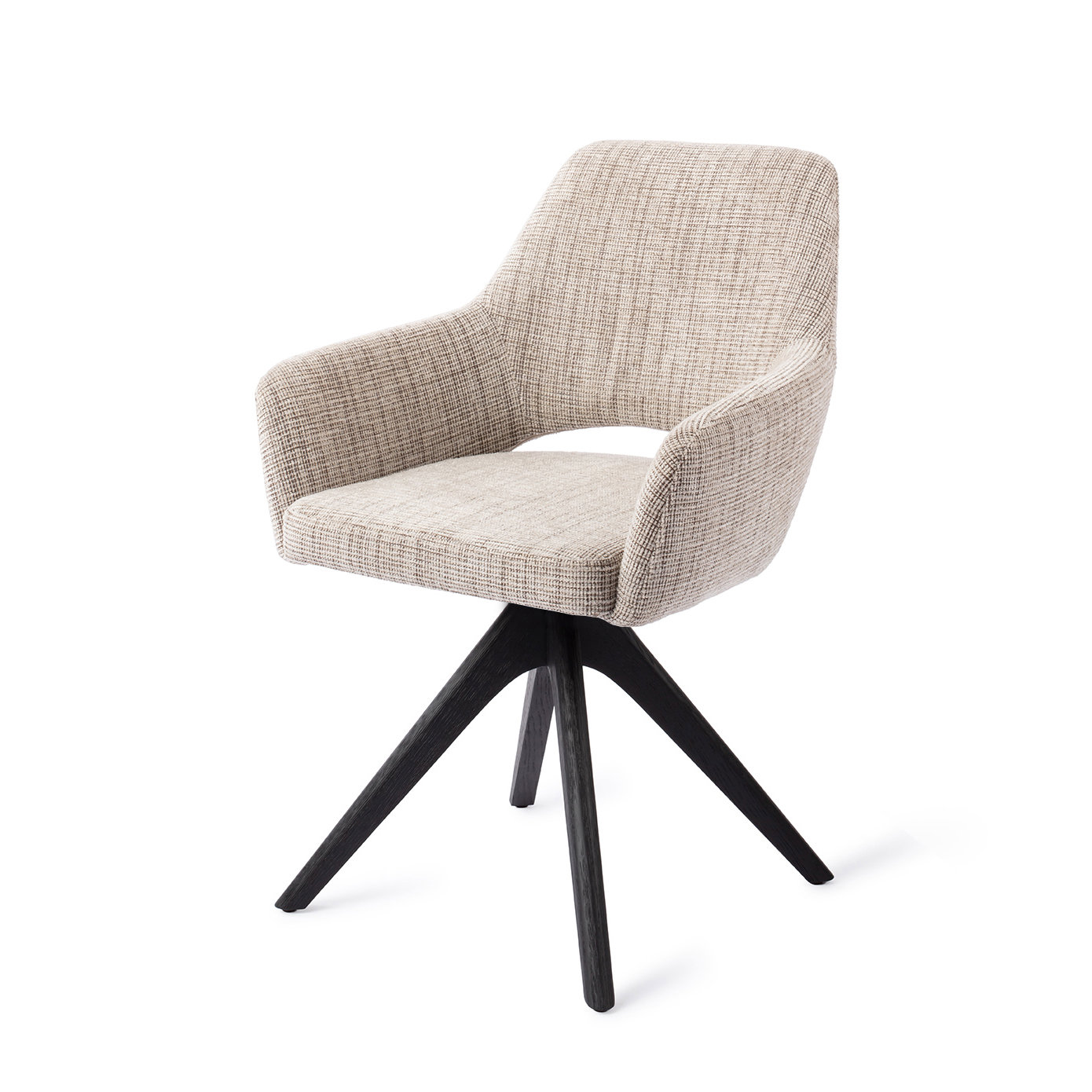 Jesper Home Esszimmerstuhl Yanai Caramel Grid Revolve Eiche Schwarz