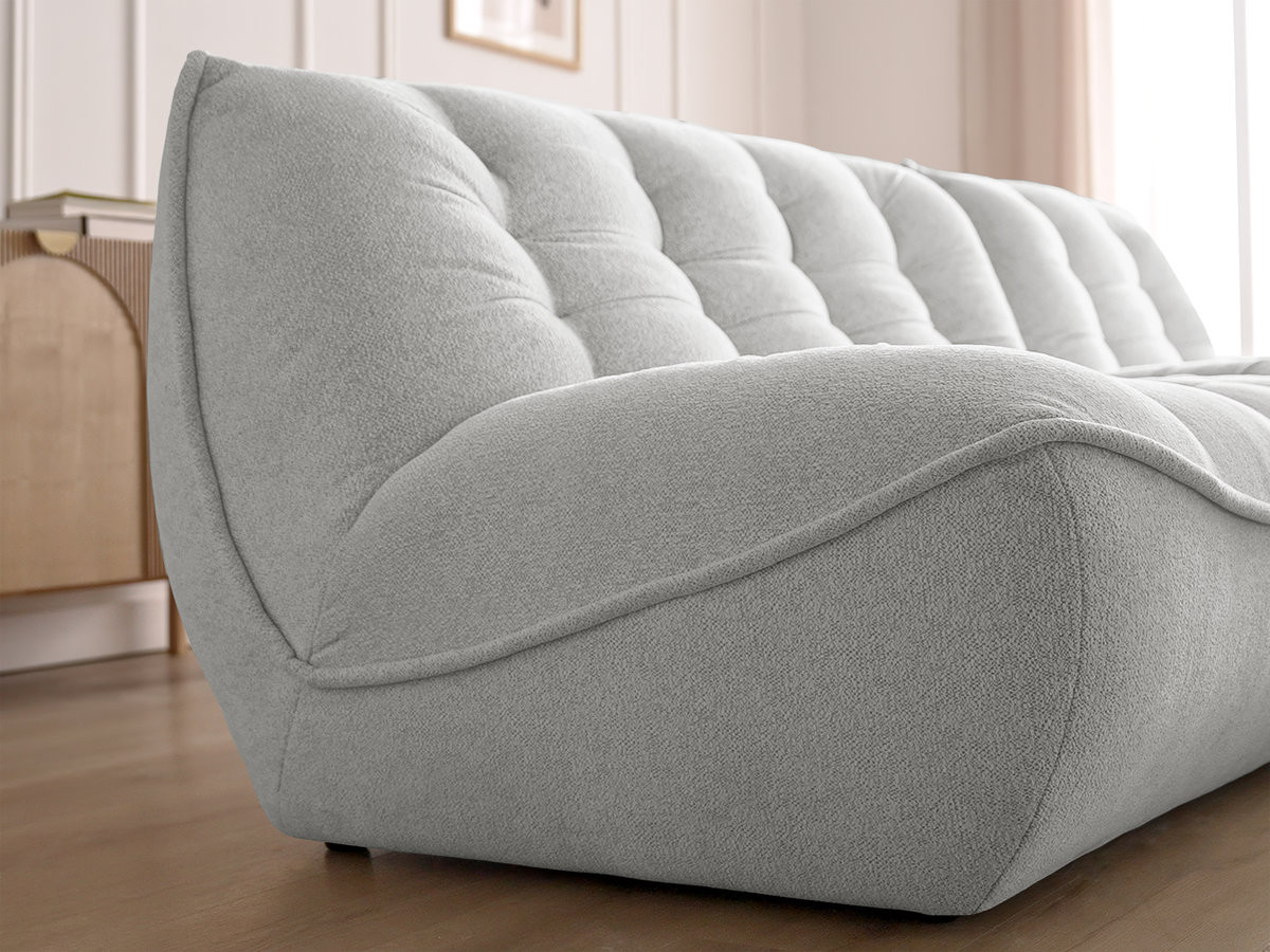 Bobochic Serena Sofa 4-Sitzer Melange-Stoff Hellgrau
