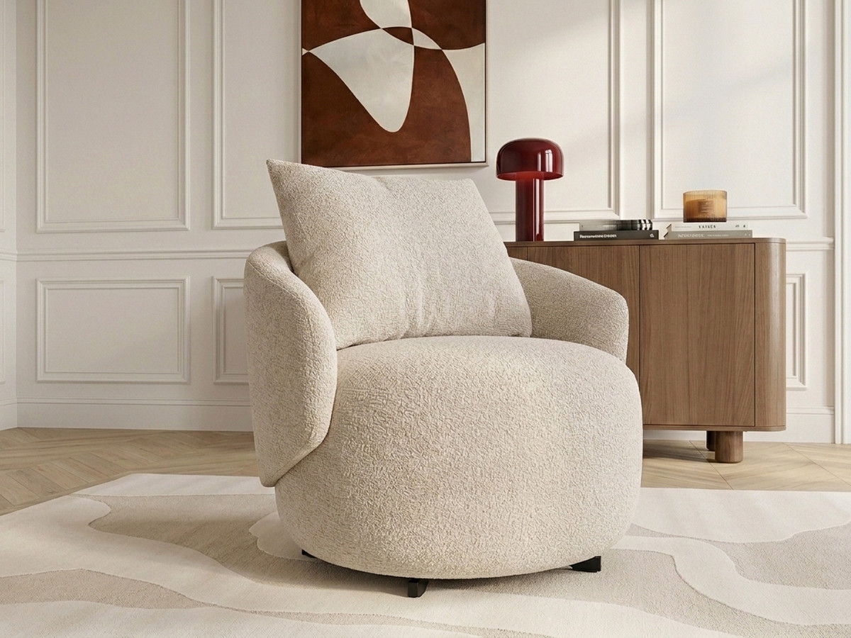 Bobochic Lexie Sessel Melange-Stoff Beige