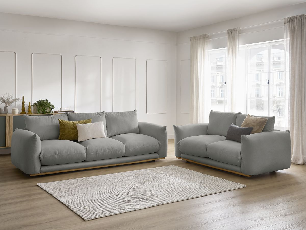 Bobochic Ernest Sofa 5-Sitzer Stoff Dunkelgrau