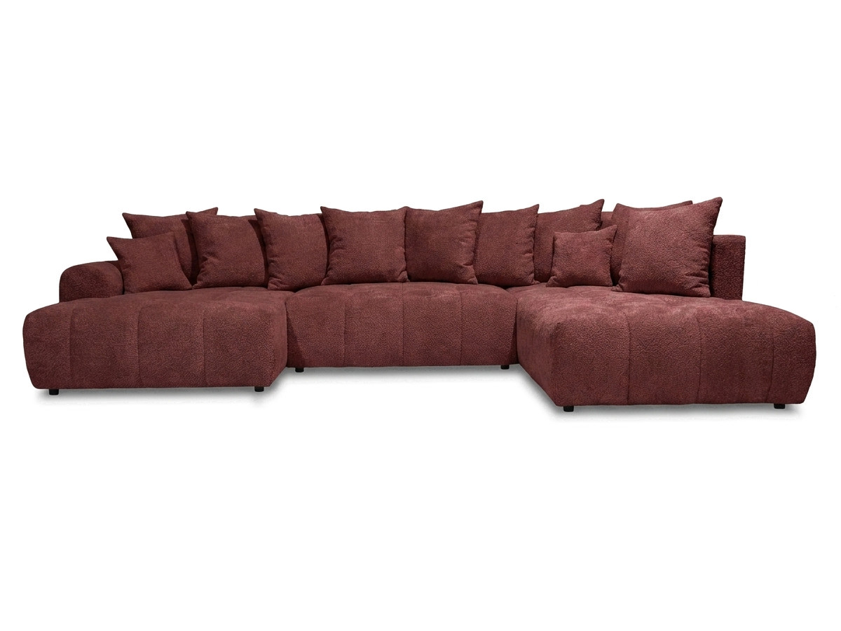 Bobochic Roxelane Wohnlandschaft Bouclé-Stoff Rot Ecke rechts