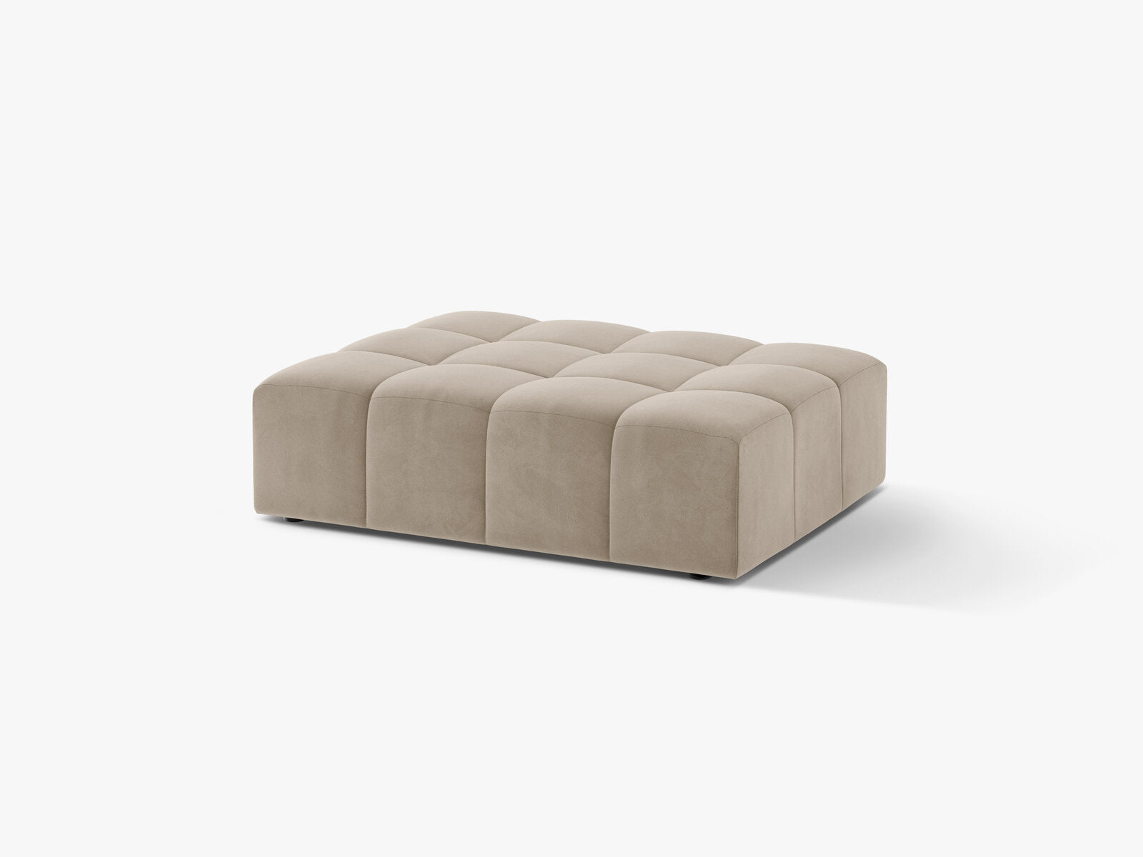 Micadoni Hocker Jennifer 1-Sitzer Samt Bluvel Dunkelbeige