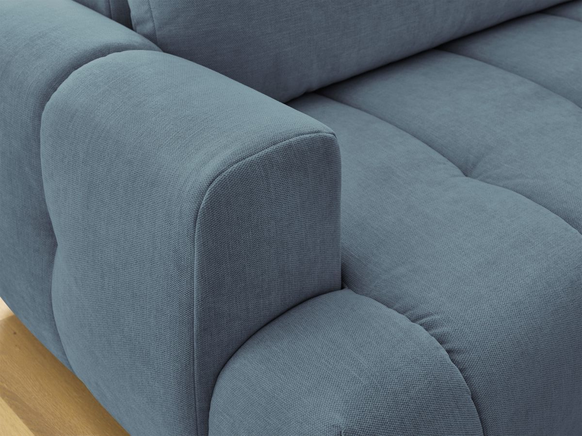 Bobochic Fuji Ecksofa mit Schlaffunktion und Bettkasten 282 × 204 cm Stoff Hellblau Ecke rechts