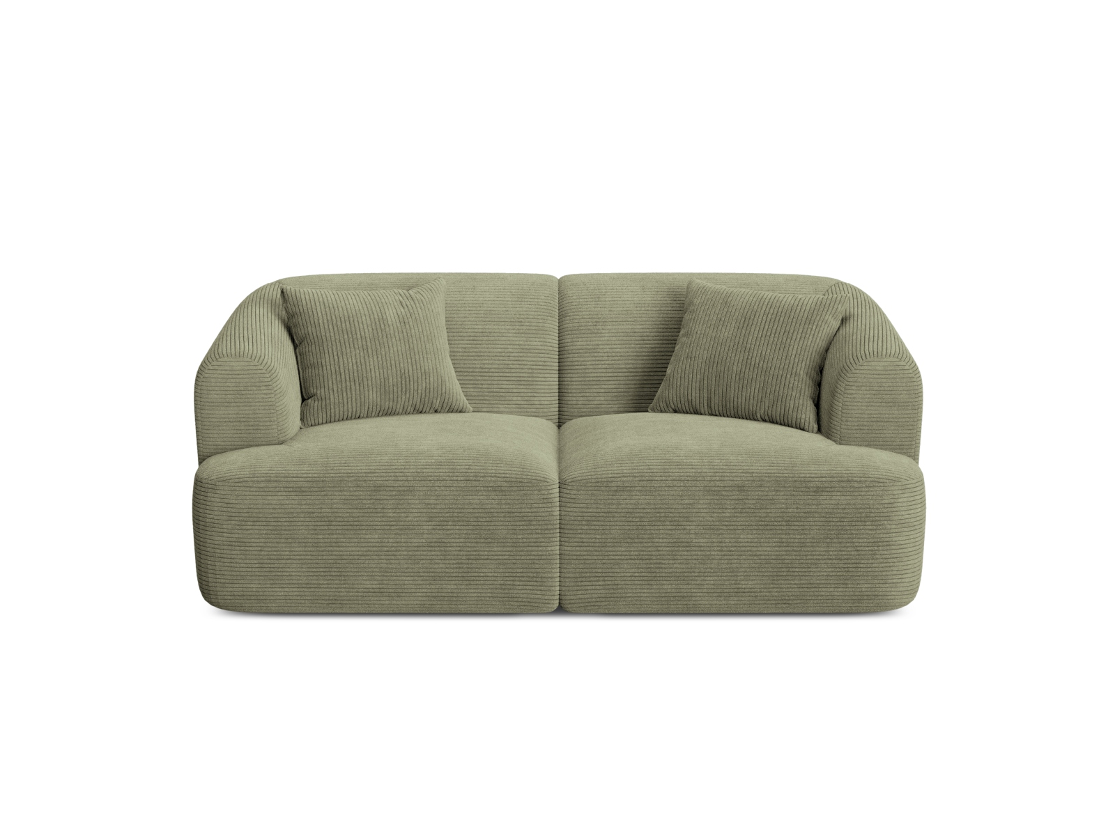 Cosmopolitan Design Sofa Campi 2-Sitzer Kord Lincoln D Moosgrün Melange