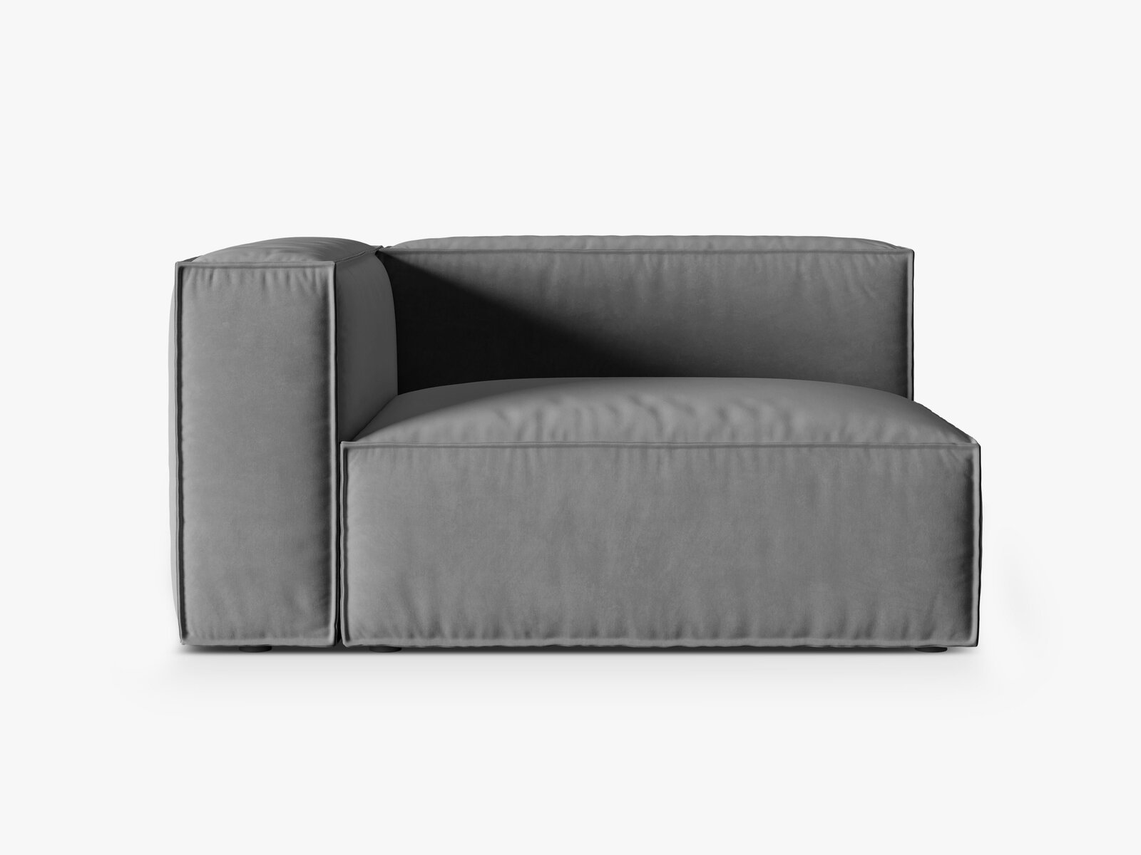 Micadoni Eckmodul Nuria 2-Sitzer Links Samt Grau