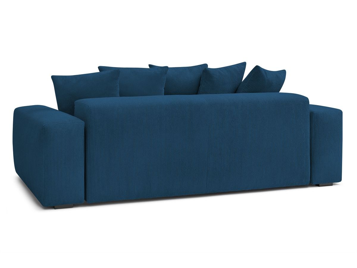 Bobochic Voltaire Schlafsofa 4-Sitzer mit Bettkasten und Pouf Cordsamt Dunkelblau