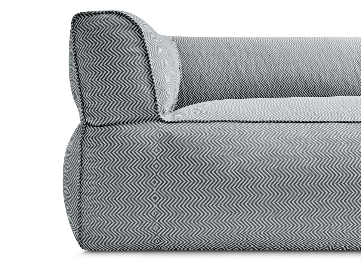 Bobochic Nour Gartensofa 3-Sitzer Stoff Schwarz