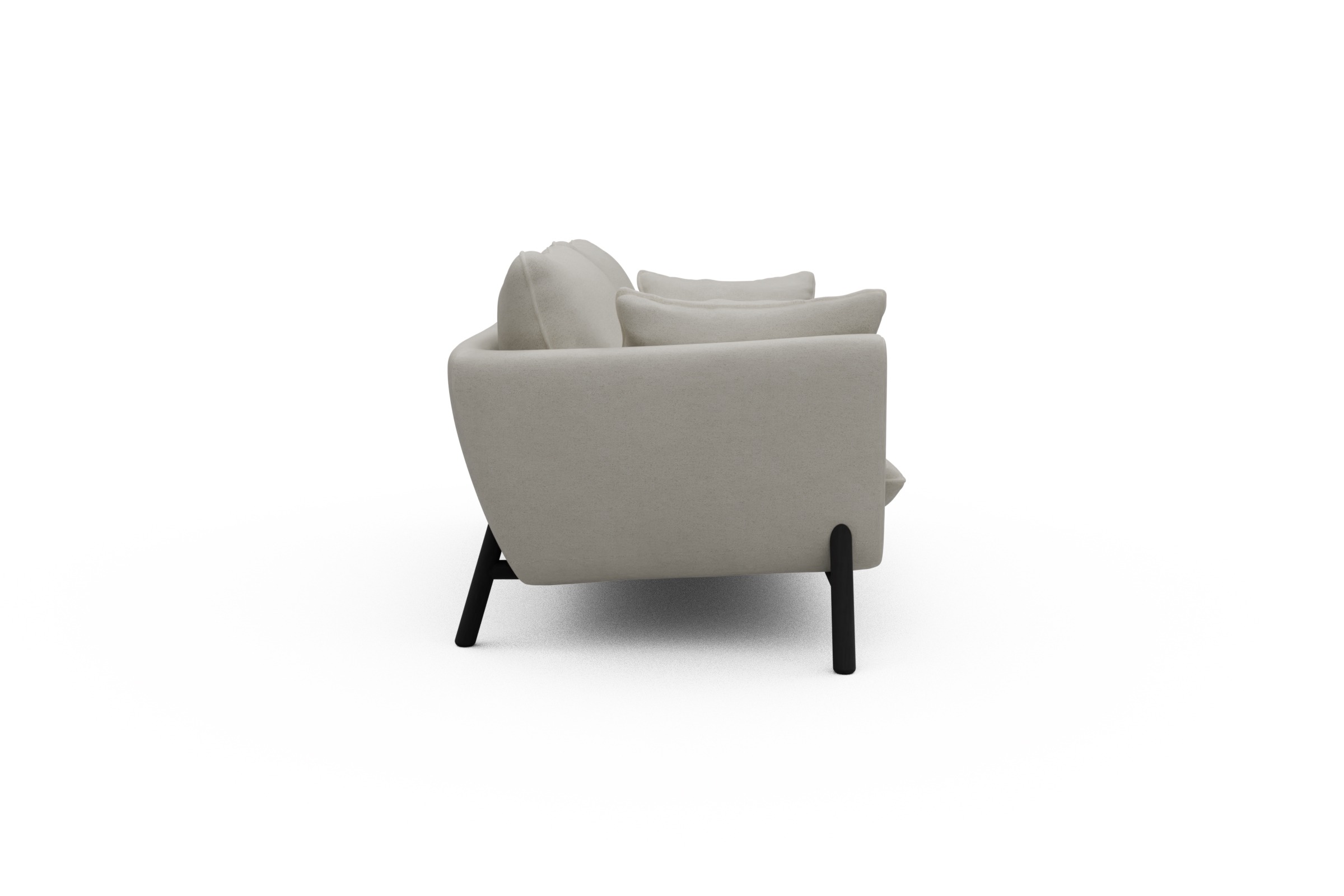 Sofa Emil 2-Sitzer Beinfarbe Eiche Schwarz Denari-Clean-Beige