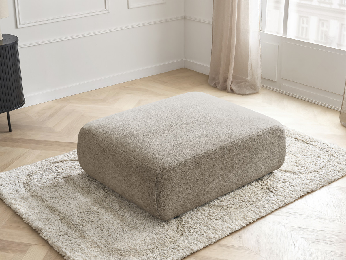 Bobochic Jana Pouf 94 × 114 cm Melange-Stoff Taupe