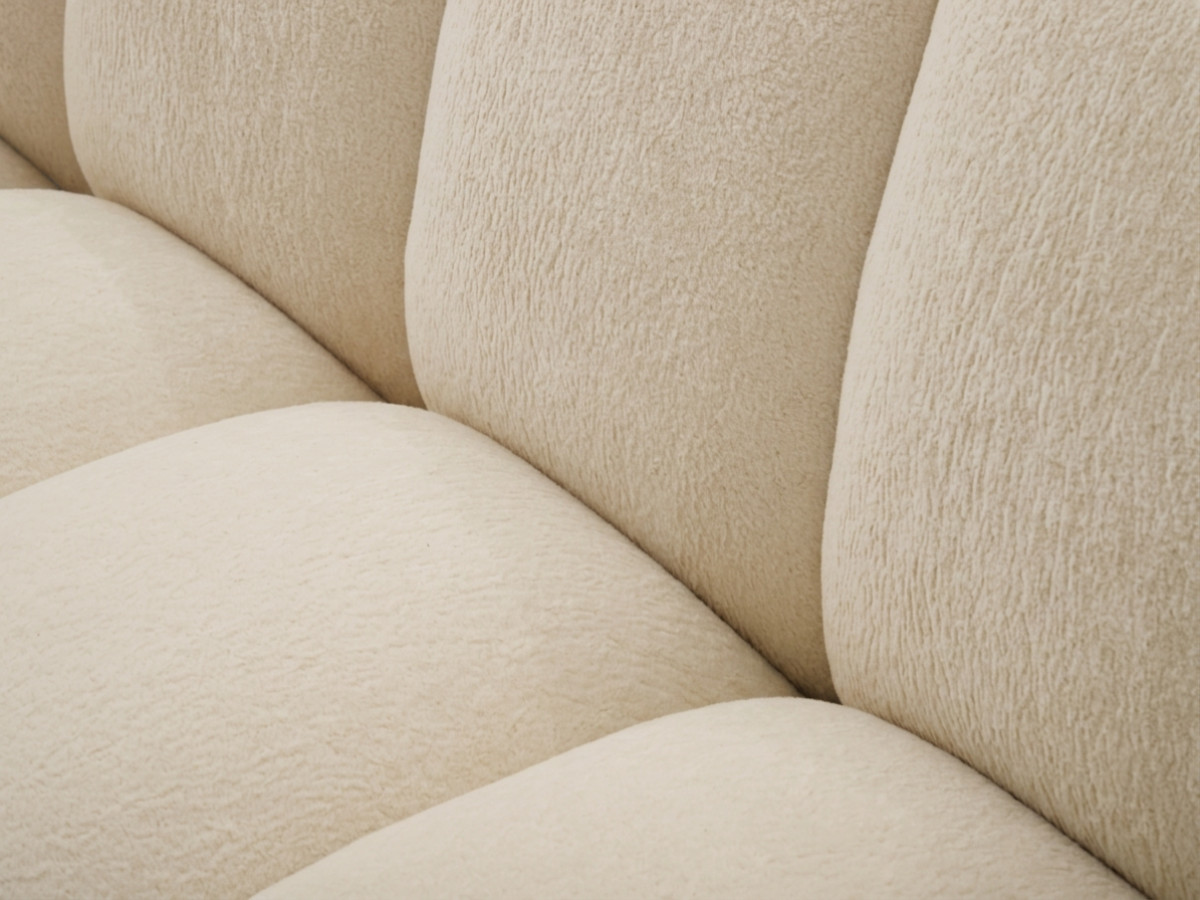Bobochic Curvy Sofa 3-Sitzer Kunstfell Beige