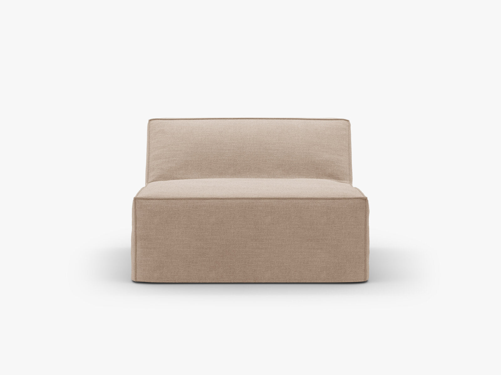 Micadoni Mittelmodul ohne Armlehnen Jodie 1-Sitzer Strukturierter Stoff Lins Sand