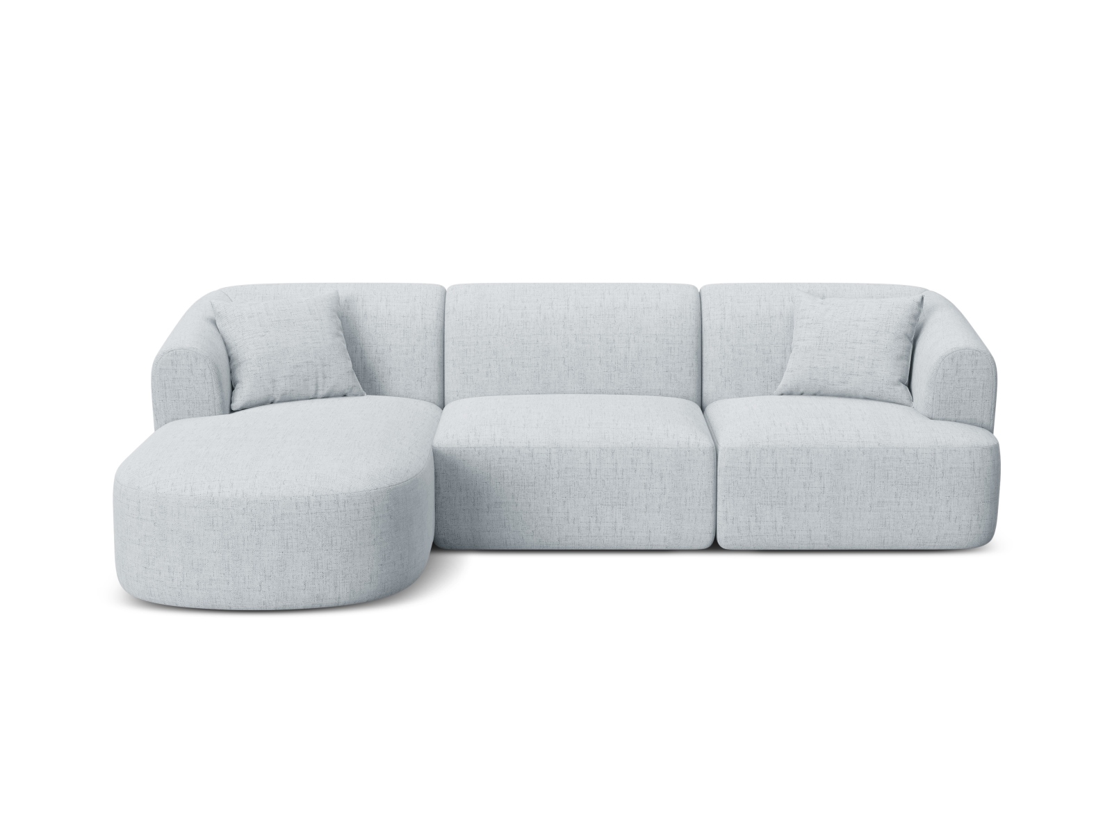 Cosmopolitan Design Ecksofa Campi 4-Sitzer Strukturierter Stoff Moly Hellgrau Links