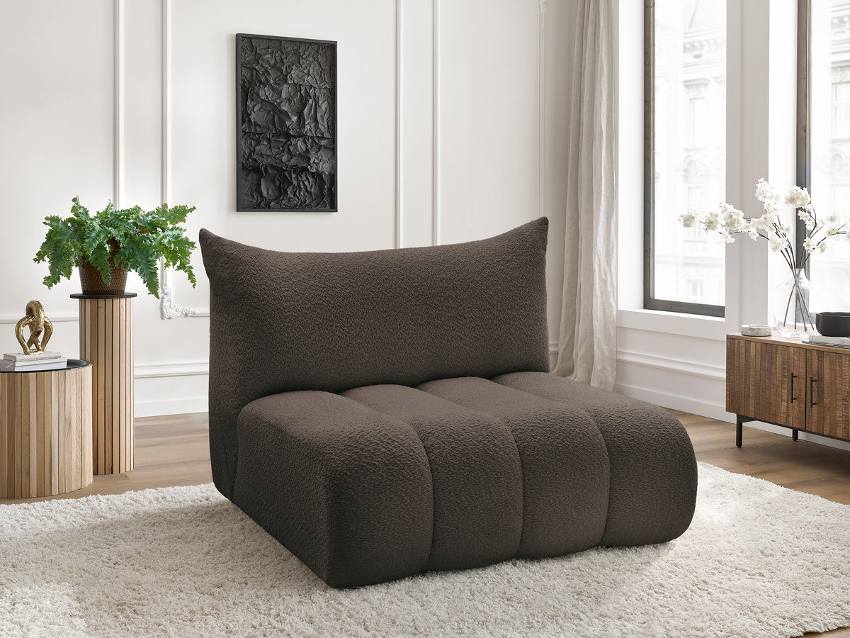 Bobochic Azra Sofamodul 2-Sitzer 120 × 112 cm Bouclé-Stoff Braun