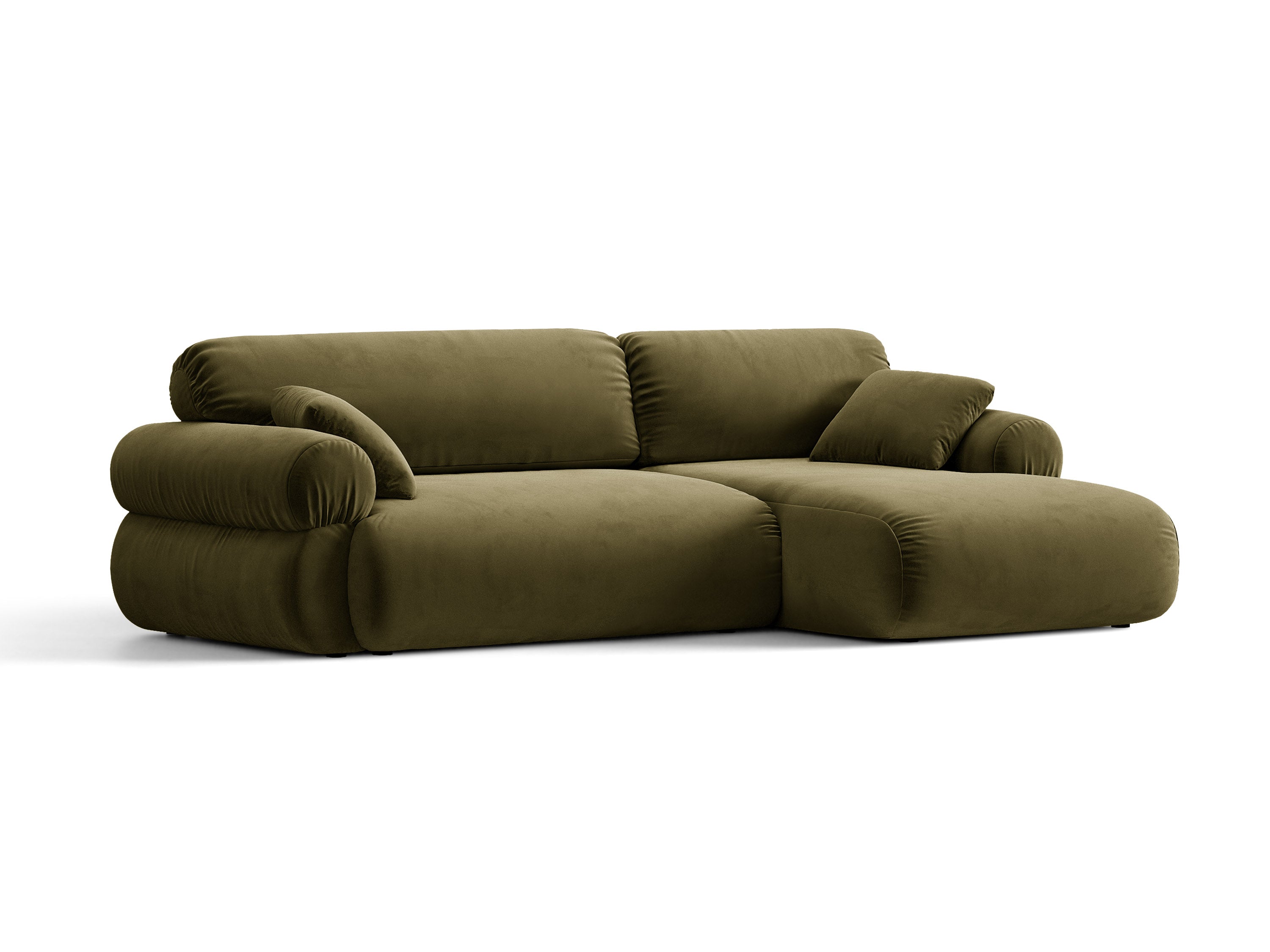 Micadoni Ophelia Ecksofa Rechts Samt Salvador Grün
