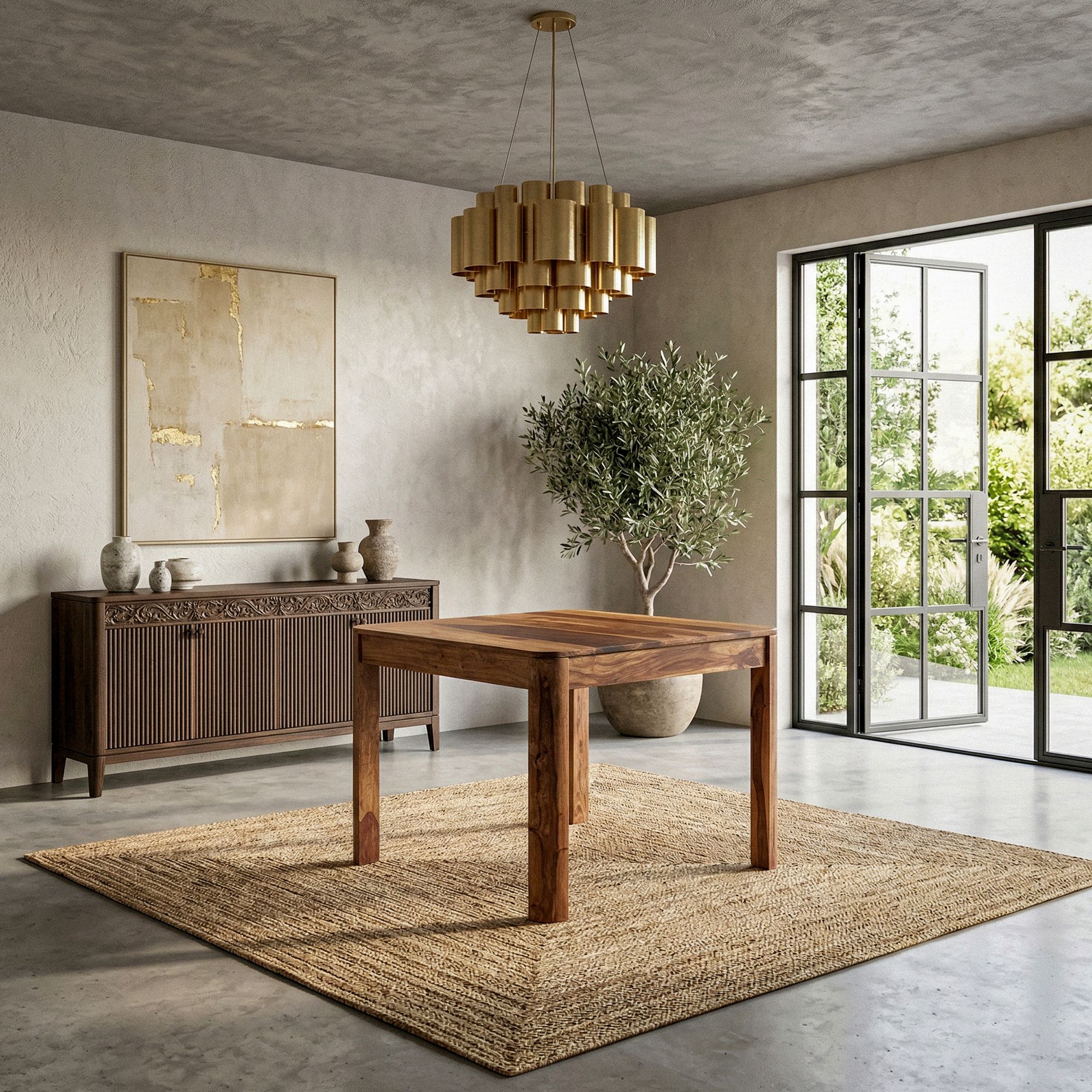 Esstisch Nesset Massivholz Dunkelbraun 80 × 80 cm