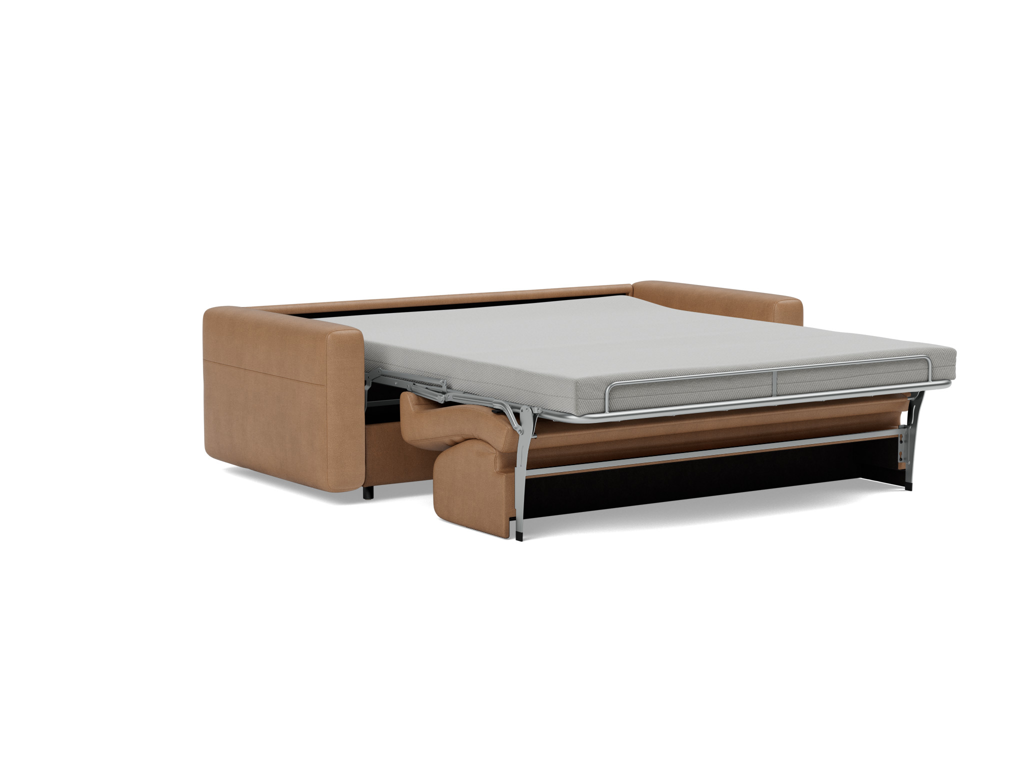 Schlafsofa Killian mit Memory-Matratze 160 Lederoptik Faunal 551-Brown
