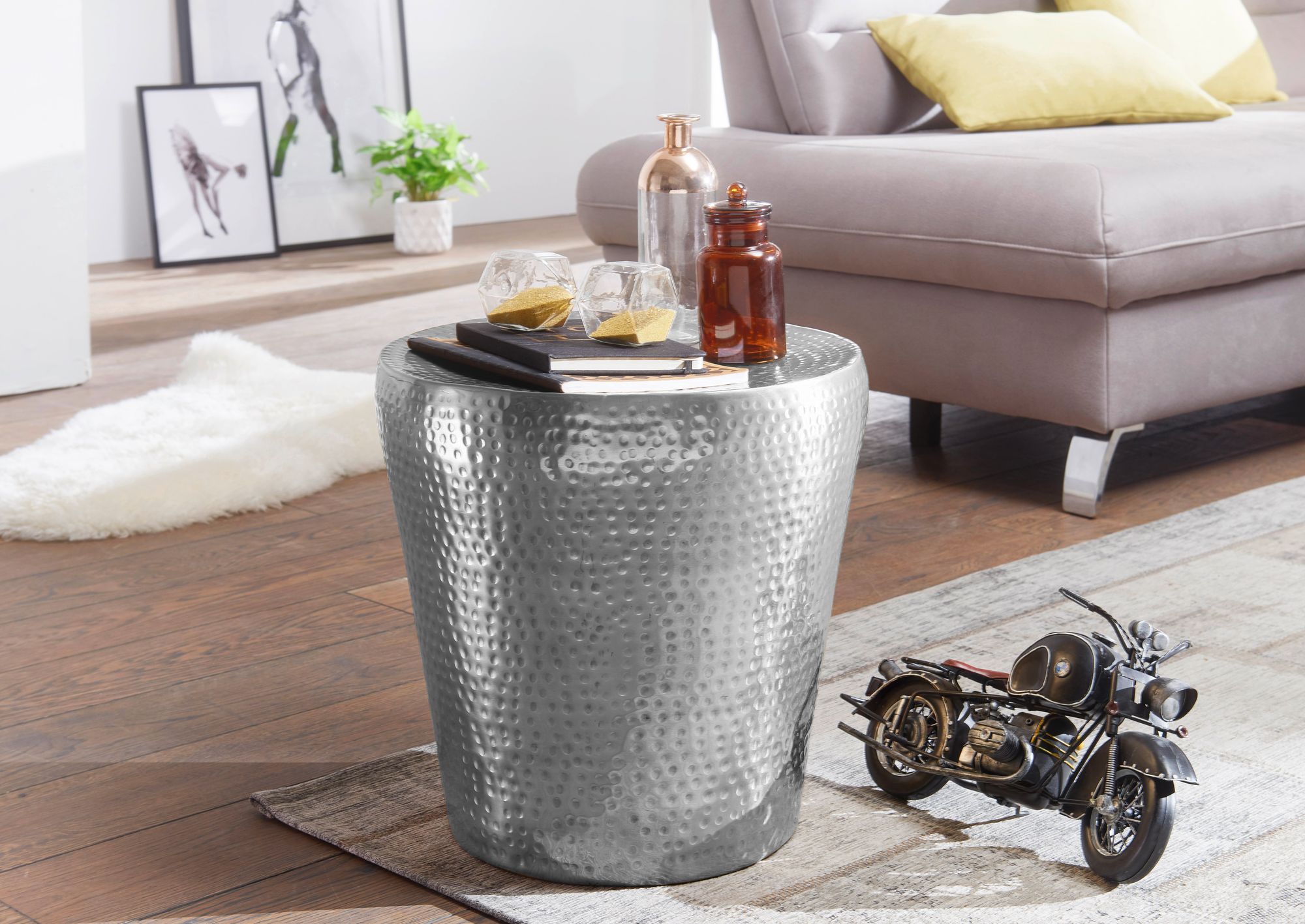 Beistelltisch Vega Aluminium Silber Ø 41 × H 41 cm