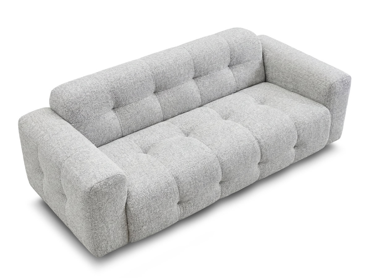 Bobochic Laura Sofa 3-Sitzer Melange-Stoff Hellgrau