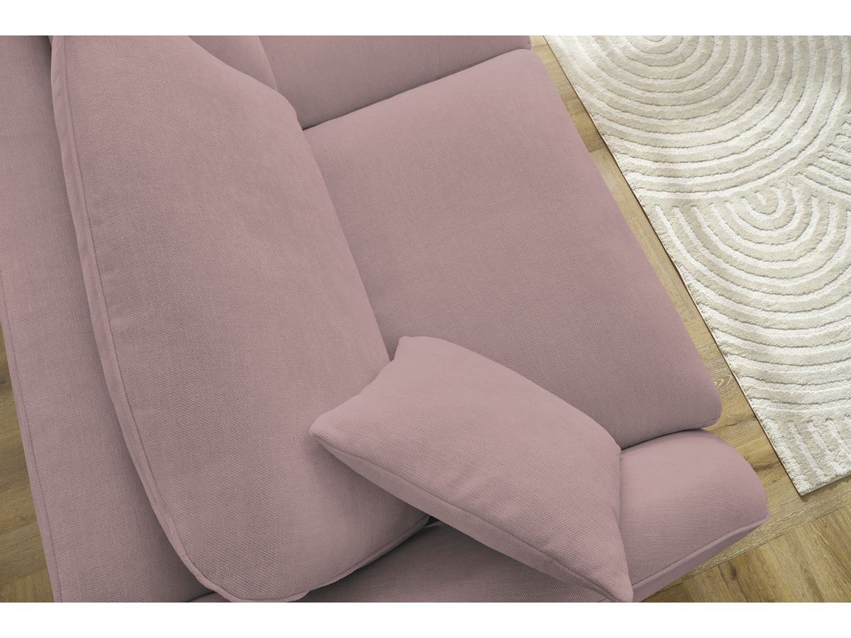 Bobochic Cezanne Schlafsofa 3-Sitzer Stoff Rosa, Liegefläche 160 × 194 cm