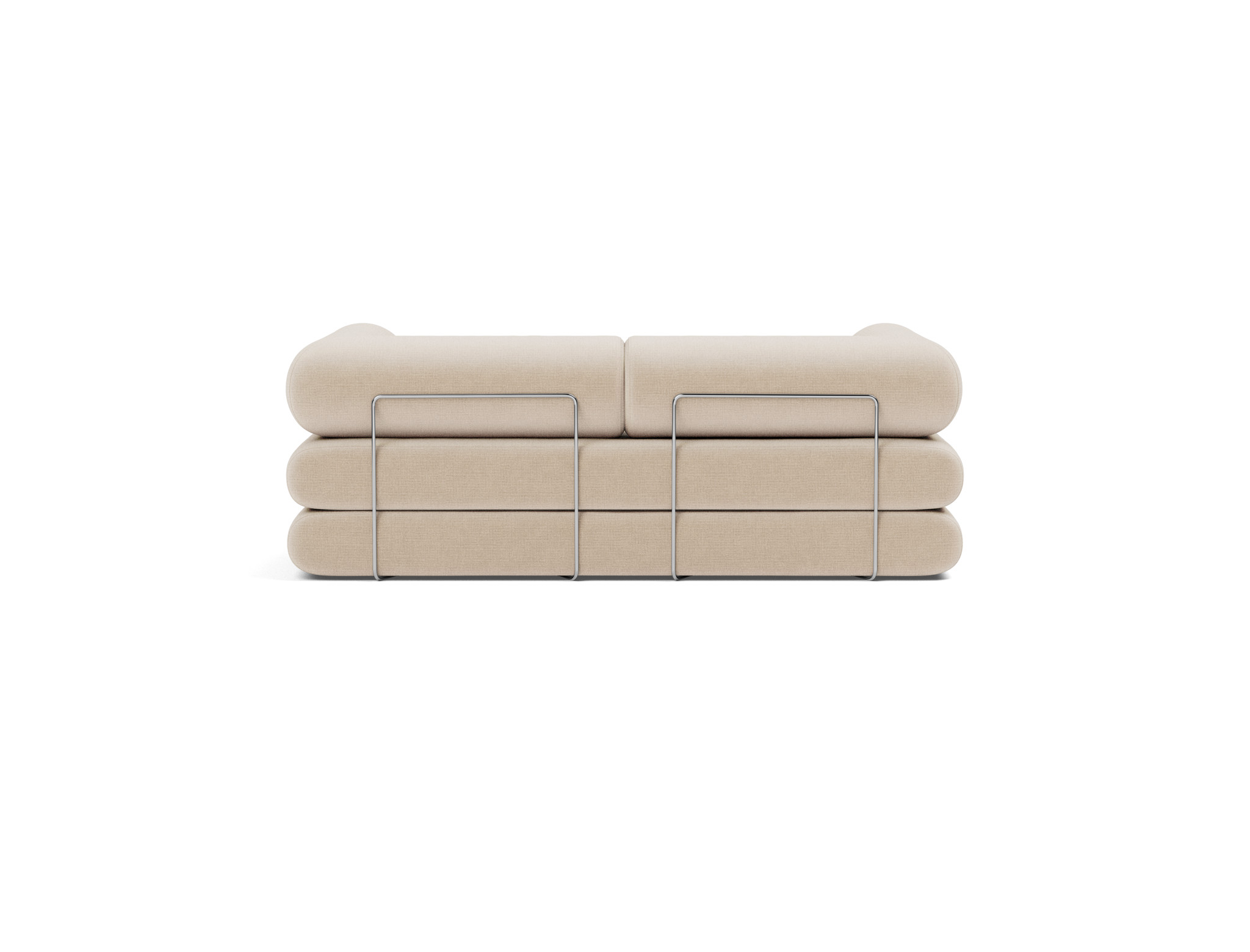 Tagesbett Circlus mit L-förmigen Armlehnen Chenille Esina 410-Almond-Beige