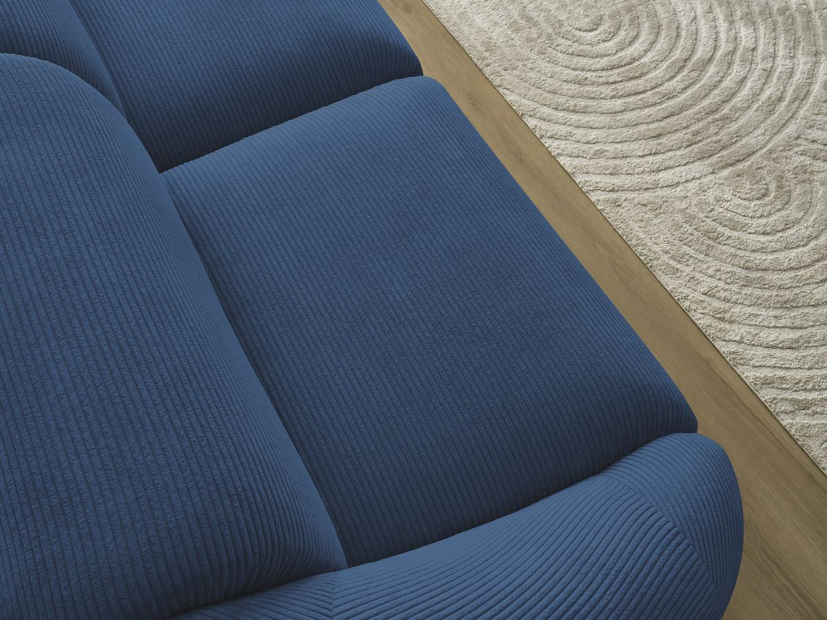 Bobochic Tina Sofa 3-Sitzer Cordsamt Dunkelblau