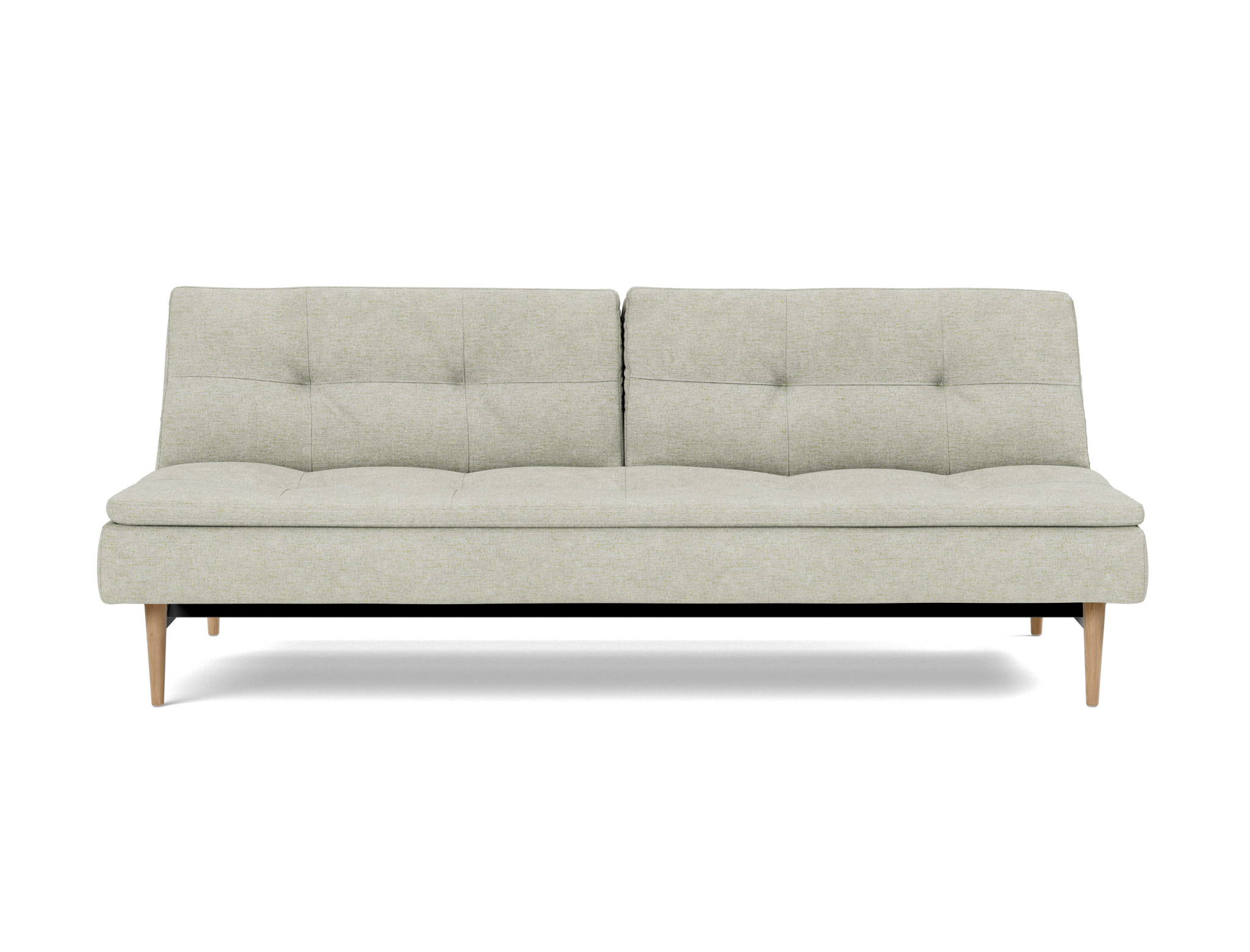 Schlafsofa Dublexo Flachgewebe Avella 280-Sand Beine Styletto Eiche hell