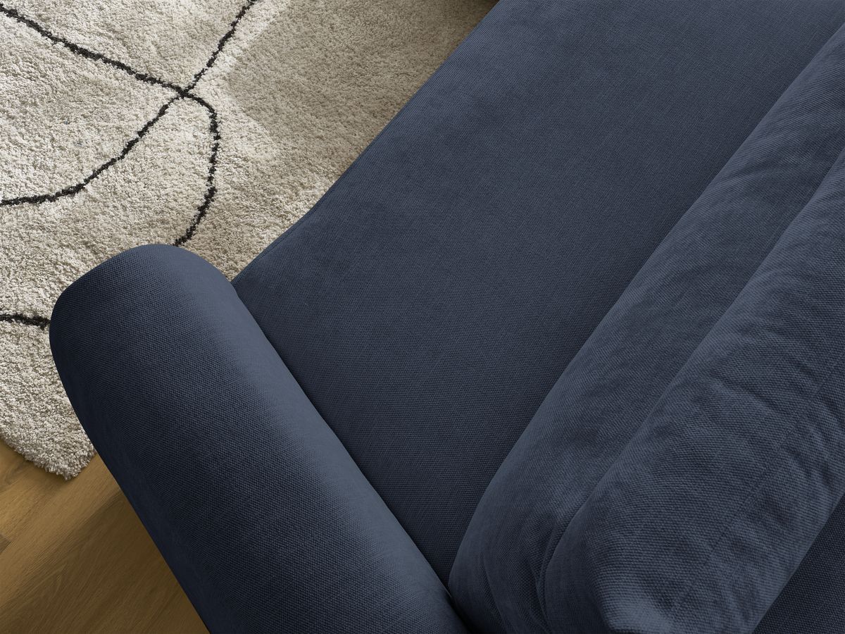 Bobochic Aden Ecksofa 293 × 152 cm Stoff Dunkelblau Ecke links
