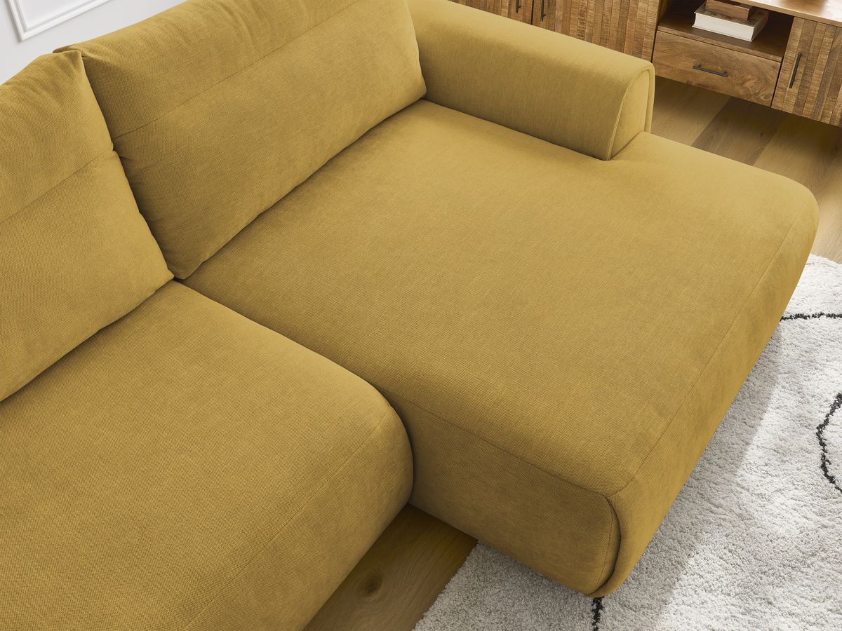 Bobochic Aden Ecksofa 293 × 152 cm Stoff Gelb Ecke rechts