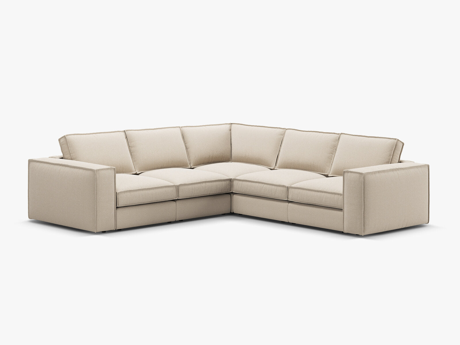 Micadoni modulares symmetrisches Ecksofa Pola 4-Sitzer Beige