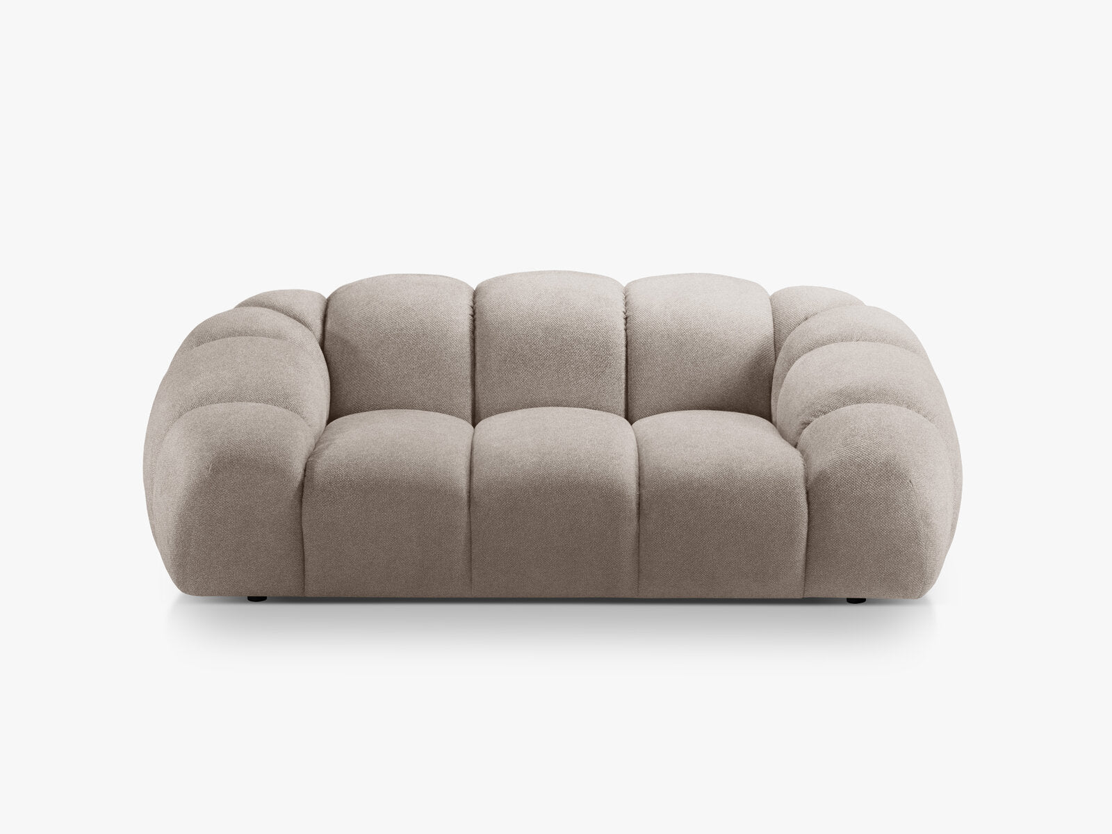 Micadoni Sofa Diana 2-Sitzer Strukturierter Samtstoff Dunkelbeige