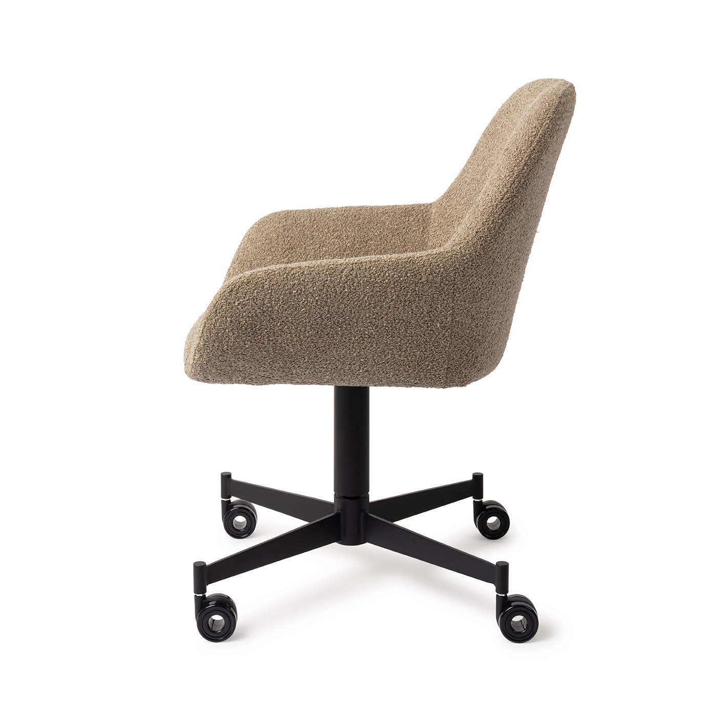 Jesper Home Esszimmerstuhl Kushi Moss Meadow Caster Schwarz